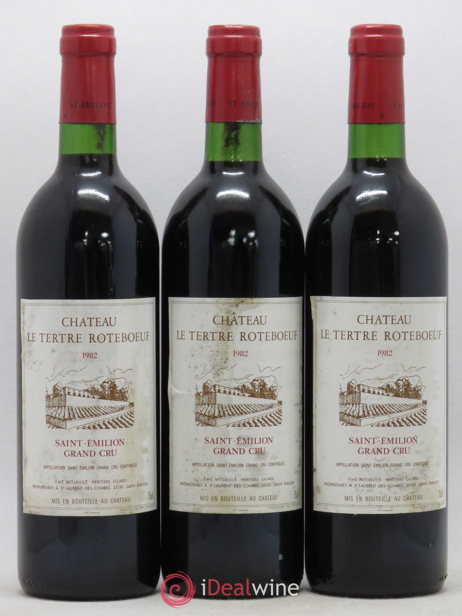 Château Tertre Roteboeuf 1982 - Lot de 3 bouteilles - 0