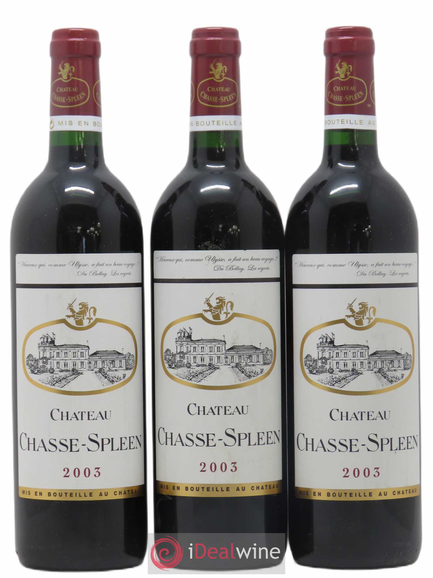Château Chasse Spleen 2003 - Lot de 3 bouteilles - 0
