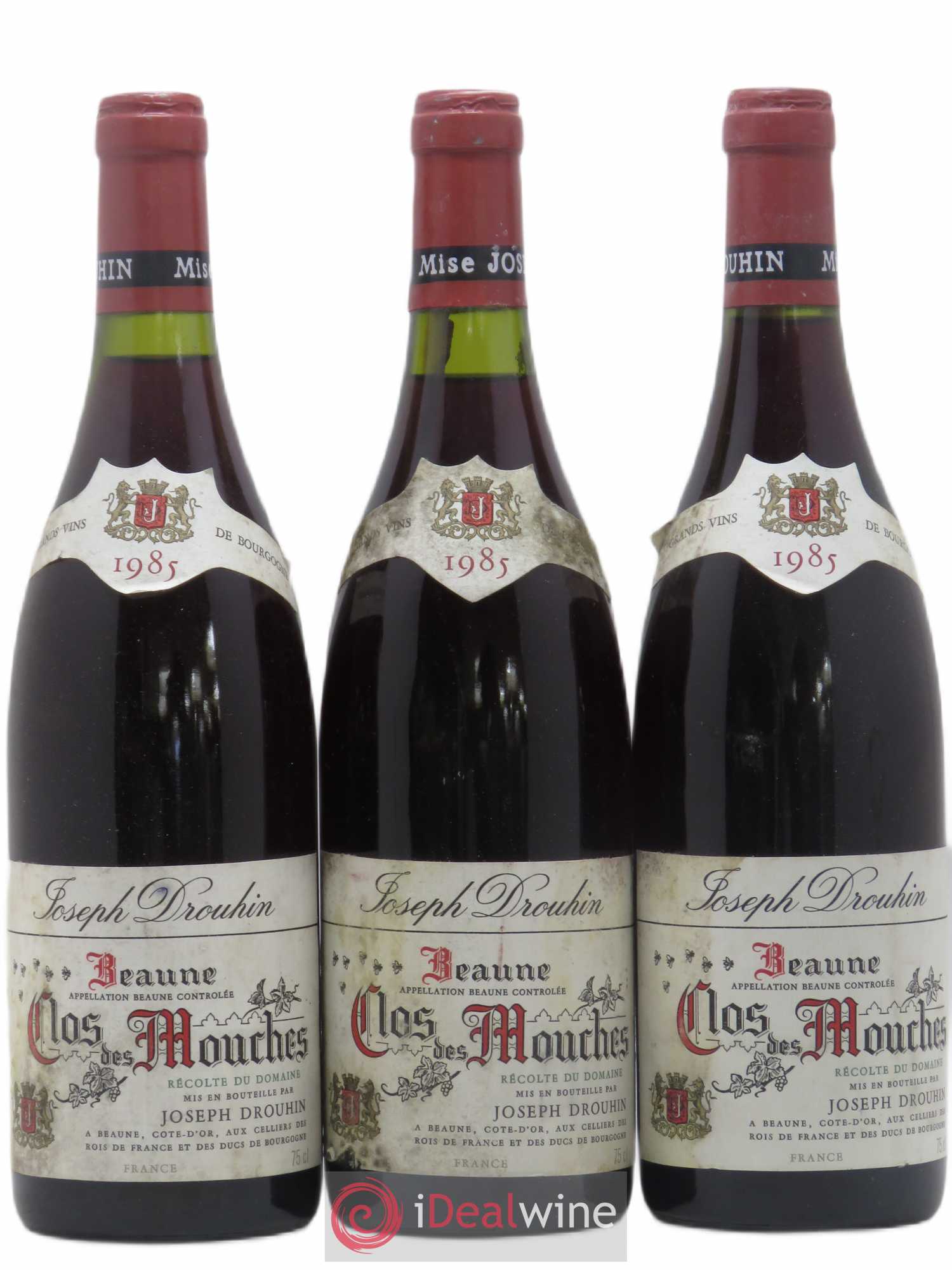 Beaune 1er Cru Clos des Mouches Joseph Drouhin 1985 - Lot de 3 bouteilles - 0