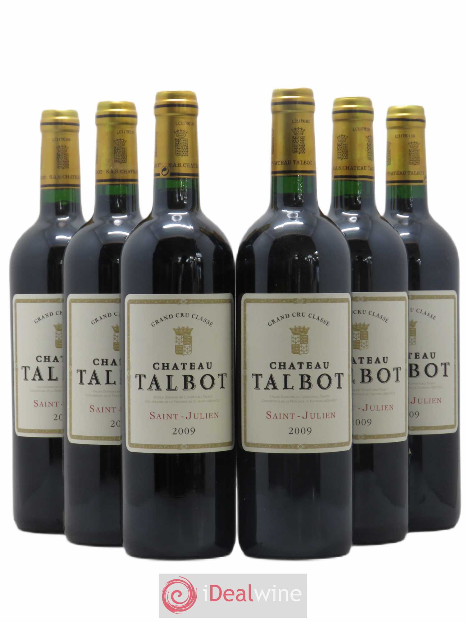 Château Talbot 4ème Grand Cru Classé 2009 - Lot de 6 bouteilles - 0