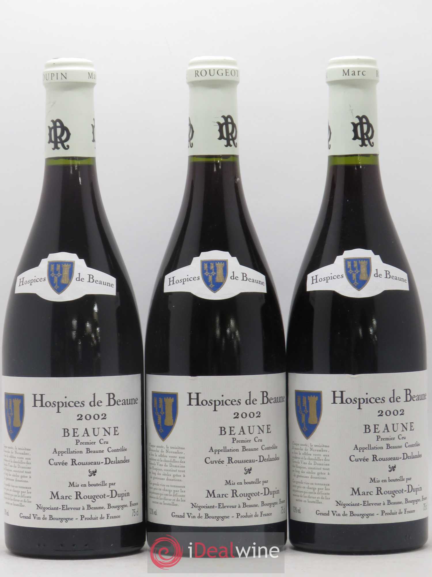 Beaune 1er Cru Cuvée Rousseau Deslandes Hospices de Beaune Marc Rougeot-Dupin 2002 - Posten von 6 Flaschen - 1