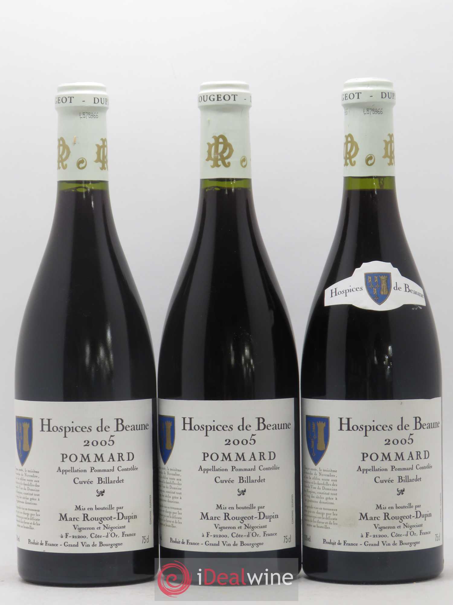 Pommard Cuvée Billardet Hospices de Beaune Marc Rougeot-Dupin 2005 - Posten von 6 Flaschen - 1