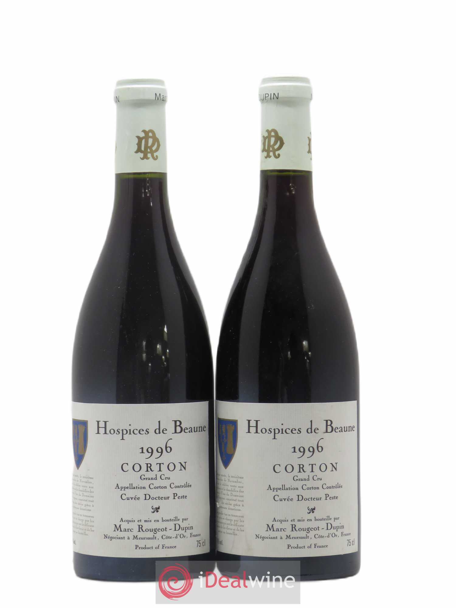 Corton Grand Cru Cuvée docteur Peste Hospices de Beaune Marc Rougeot-Dupin 1996 - Posten von 2 Flaschen - 0