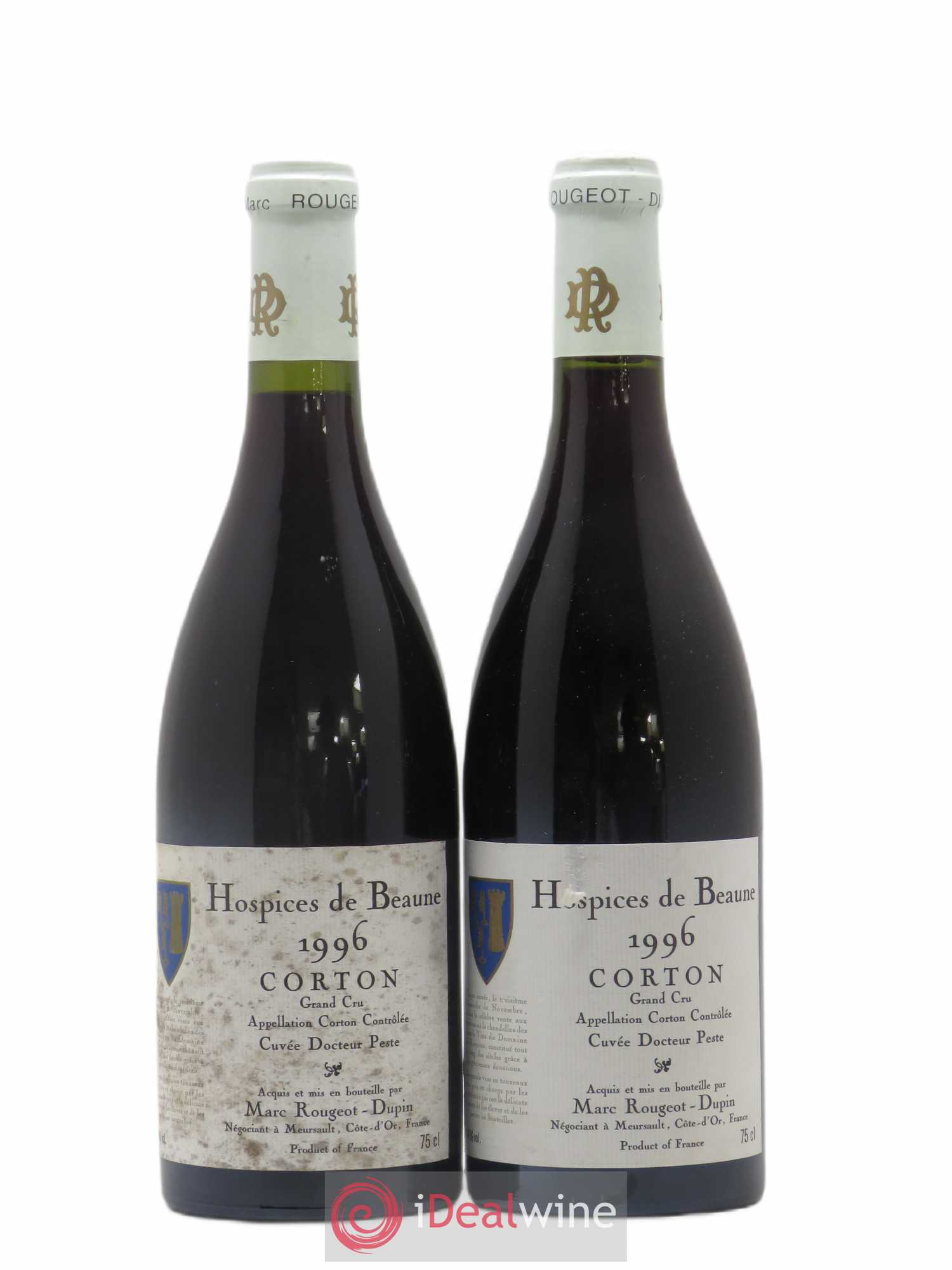Corton Grand Cru Cuvée docteur Peste Hospices de Beaune Marc Rougeot-Dupin 1996 - Posten von 2 Flaschen - 0