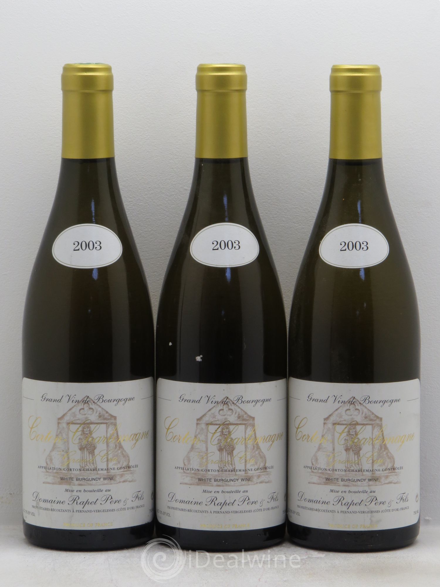 Corton-Charlemagne Grand Cru Rapet Père & Fils 2003 - Lot de 3 bouteilles - 0