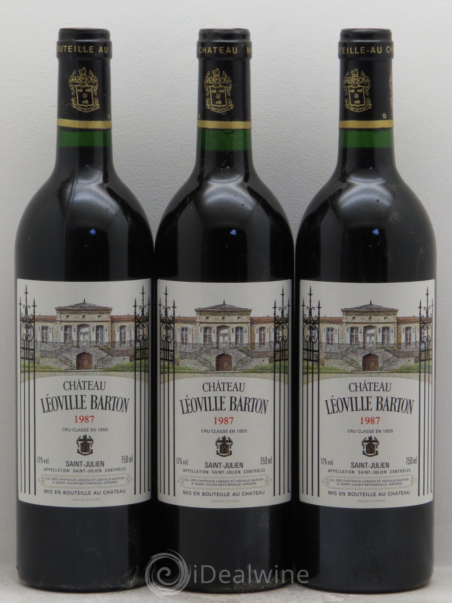 Château Léoville Barton 2ème Grand Cru Classé 1987 - Lot de 3 bouteilles - 0