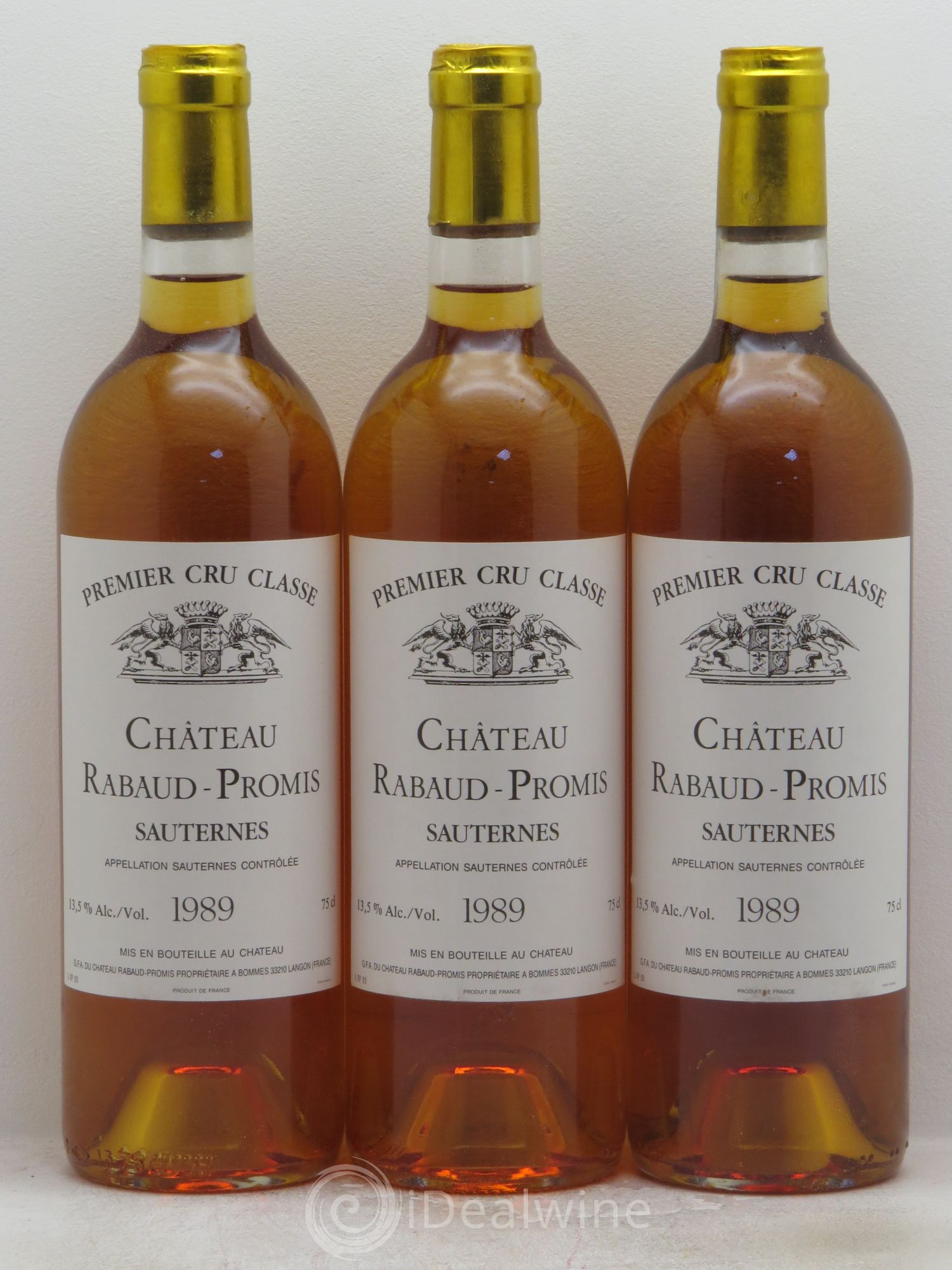 Château Rabaud Promis 1er Grand Cru Classé 1989 - Lotto di 3 bottiglie - 0