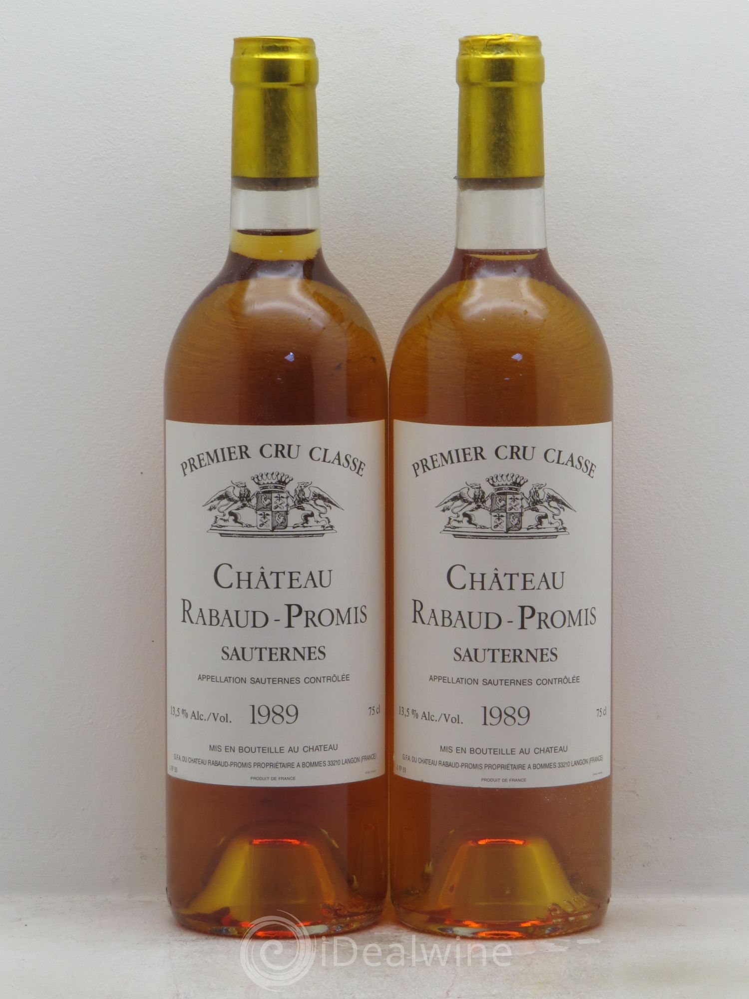 Château Rabaud Promis 1er Grand Cru Classé 1989 - Lotto di 2 bottiglie - 0