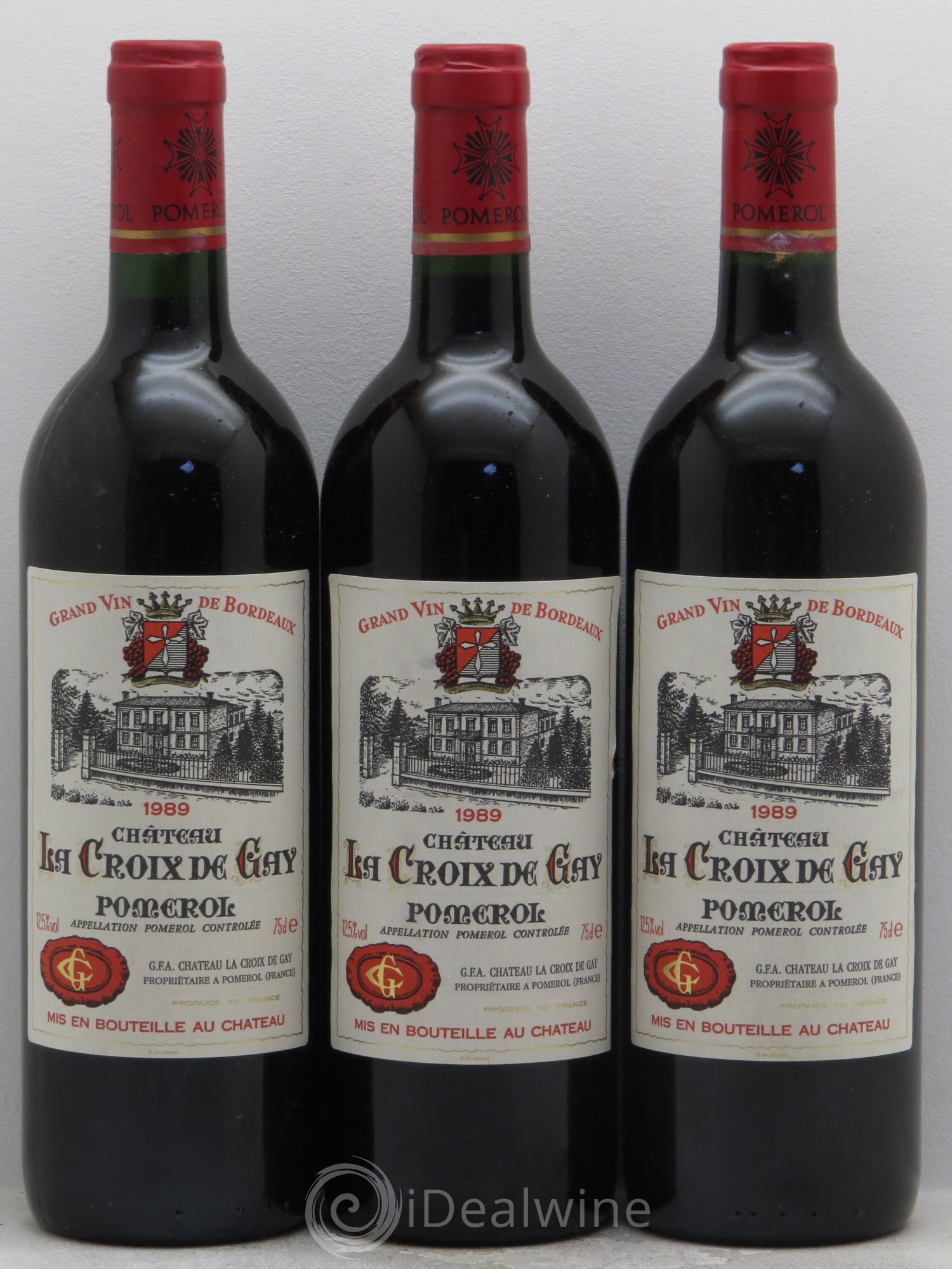 Château la Croix de Gay 1989 - Lot de 3 bouteilles - 0