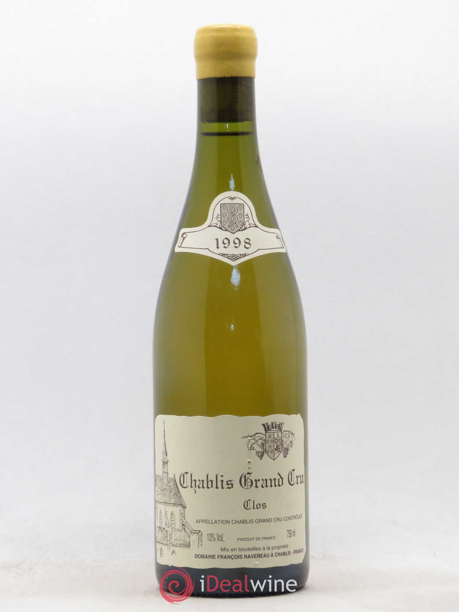 Chablis Grand Cru Clos Raveneau (Domaine) 1998 - Lot de 1 bouteille - 0