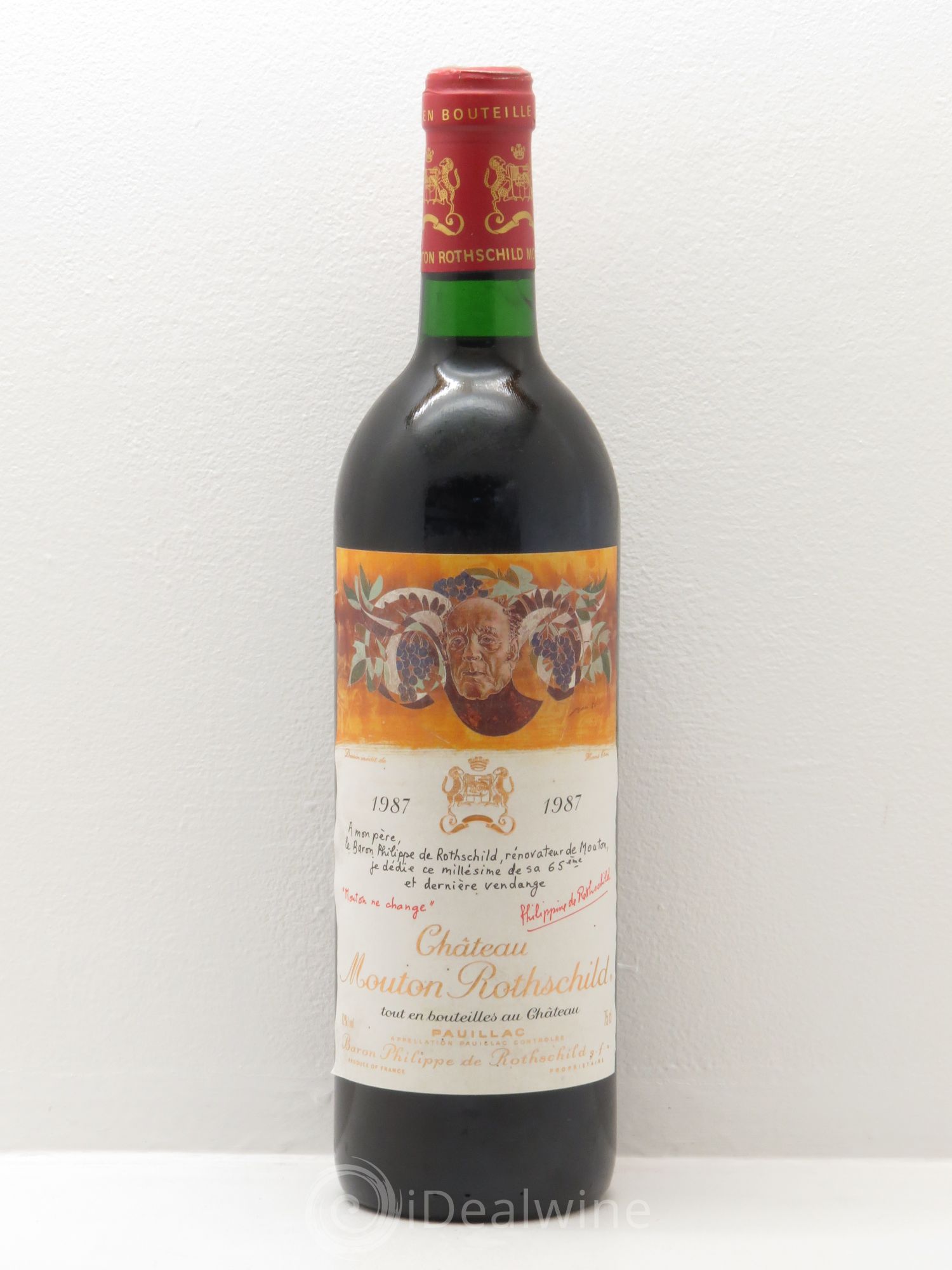 Château Mouton Rothschild 1er Grand Cru Classé 1987 - Lot de 1 bouteille - 0