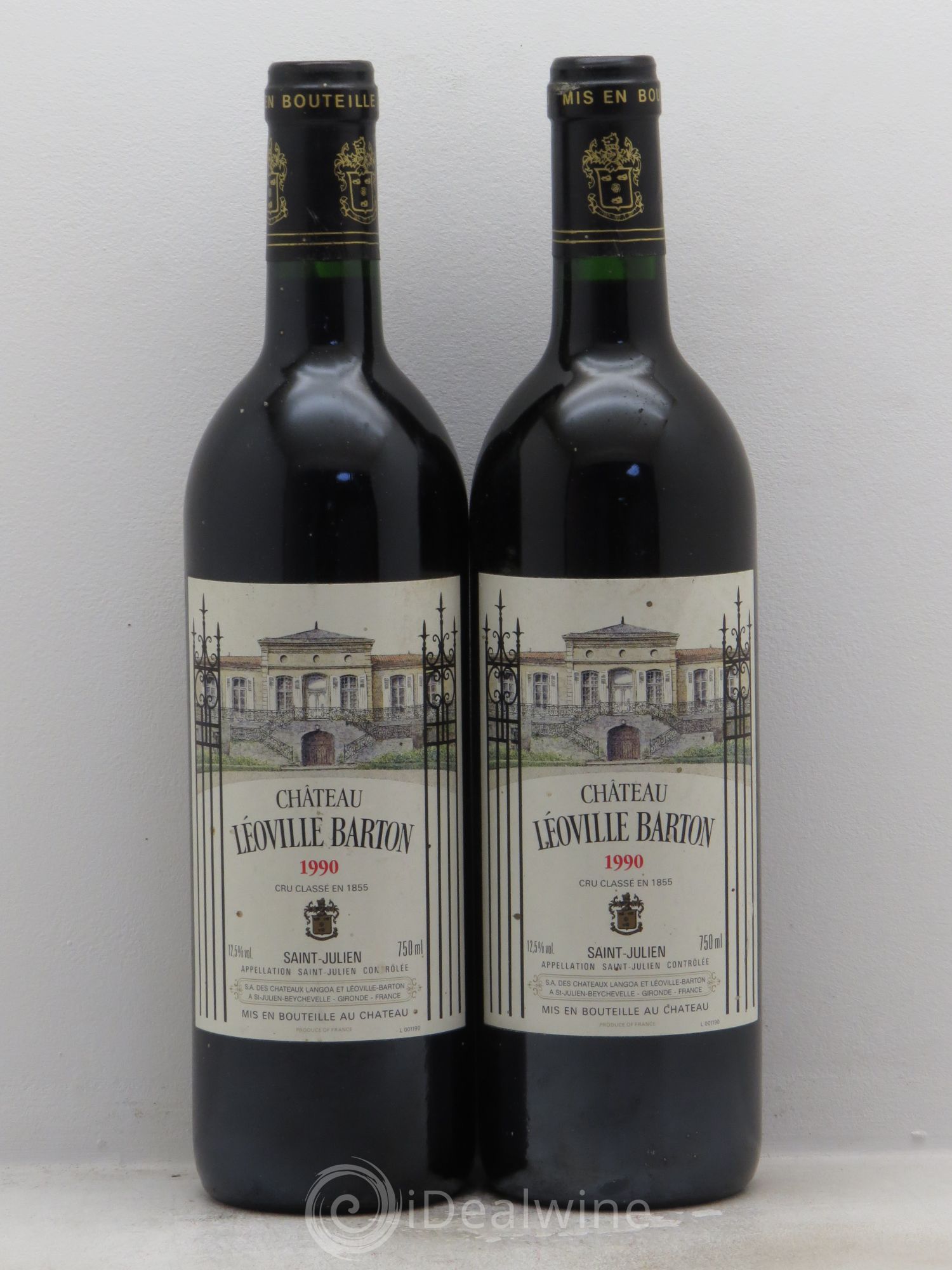 Château Léoville Barton 2ème Grand Cru Classé 1990 - Lot de 2 bouteilles - 0
