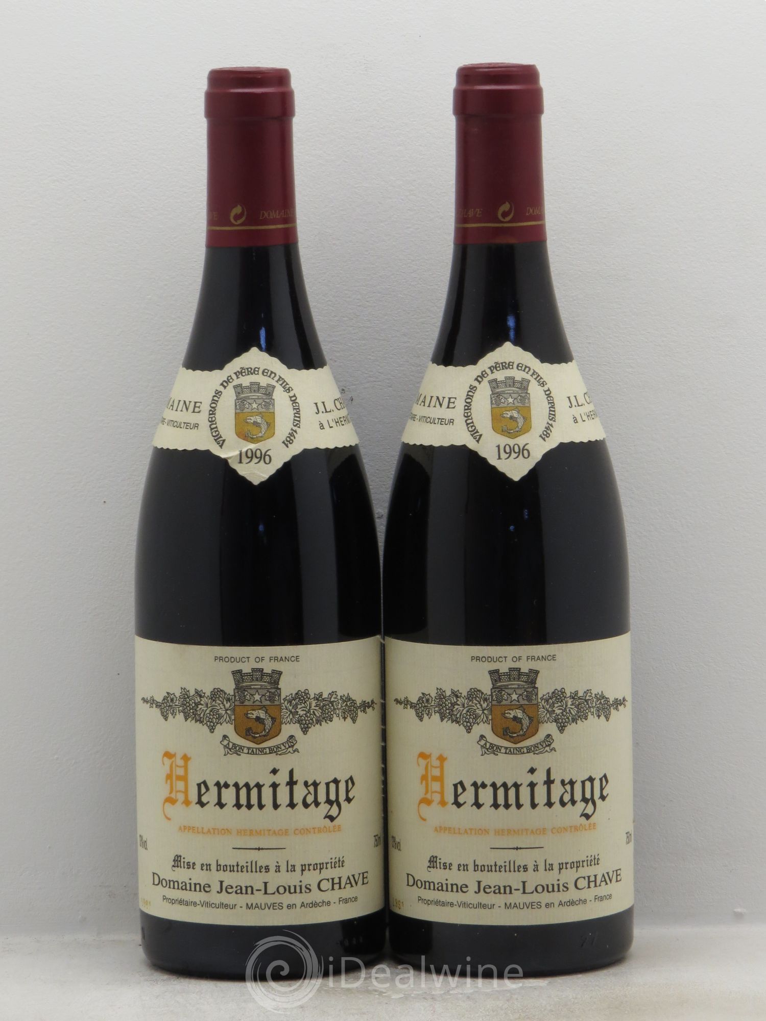Hermitage Jean-Louis Chave 1996 - Lot de 2 bouteilles - 0