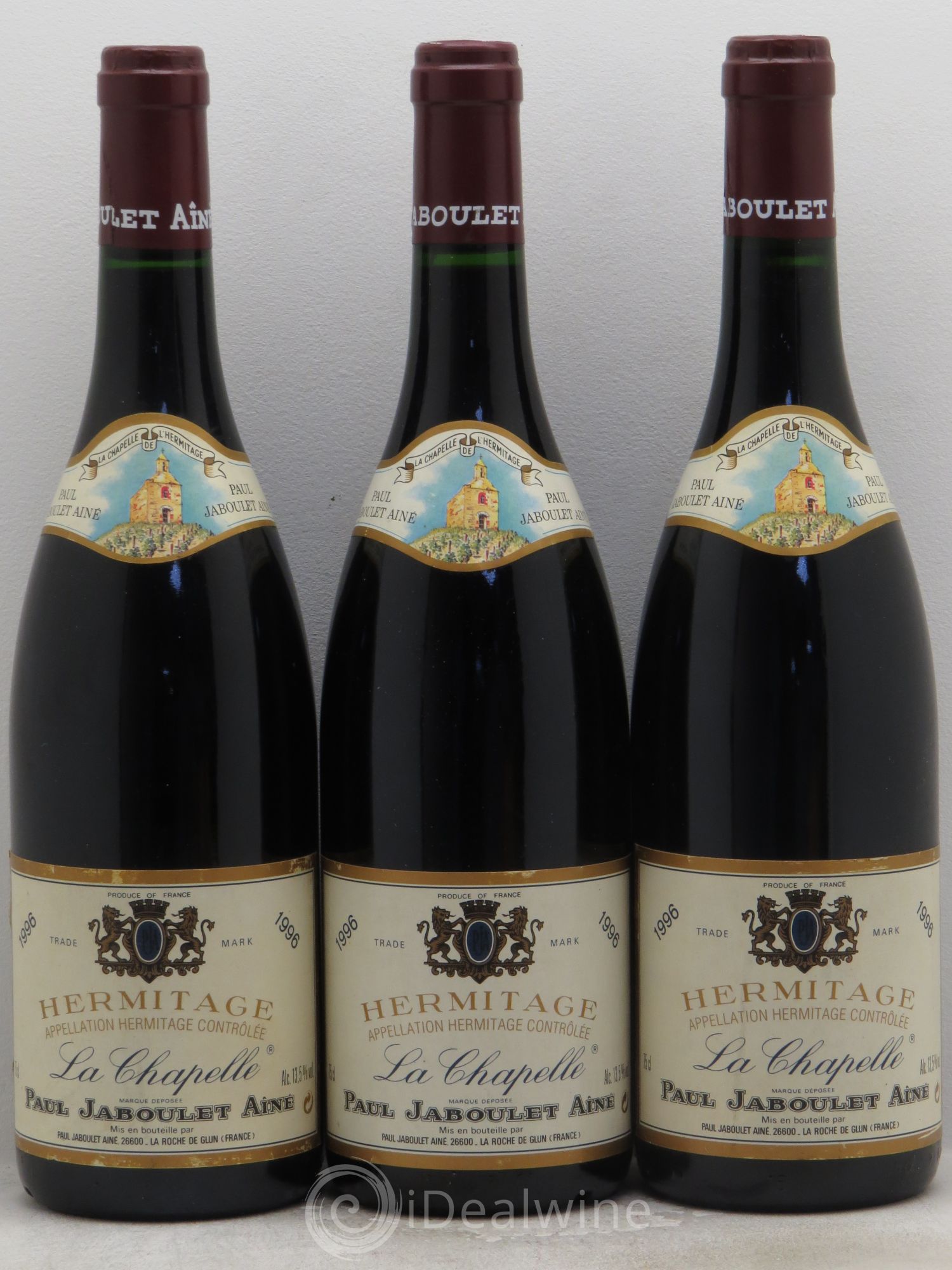 Hermitage La Chapelle Paul Jaboulet Ainé 1996 - Lot de 3 bouteilles - 0