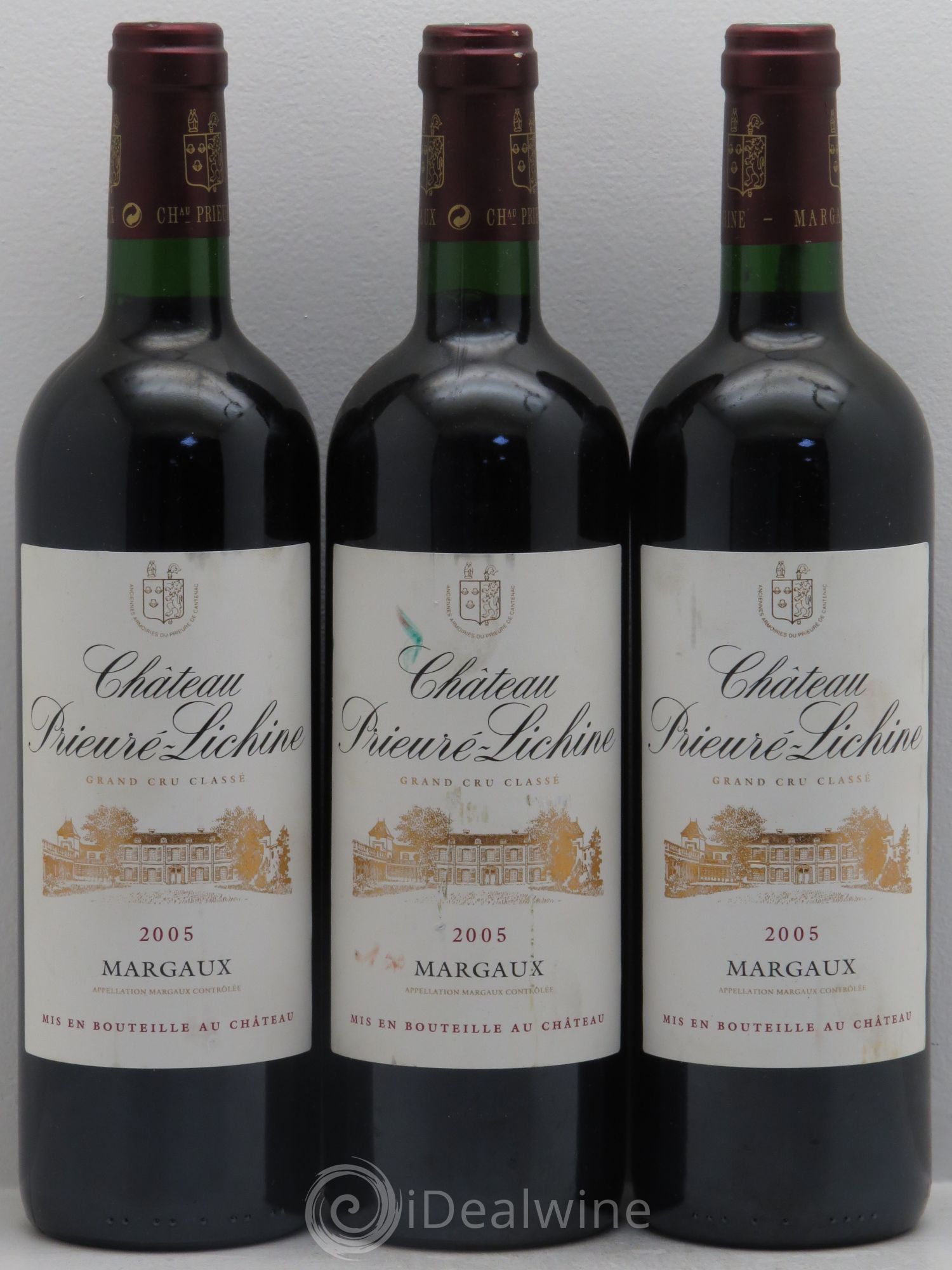 Château Prieuré Lichine 4ème Grand Cru Classé 2005 - Lot de 3 bouteilles - 0