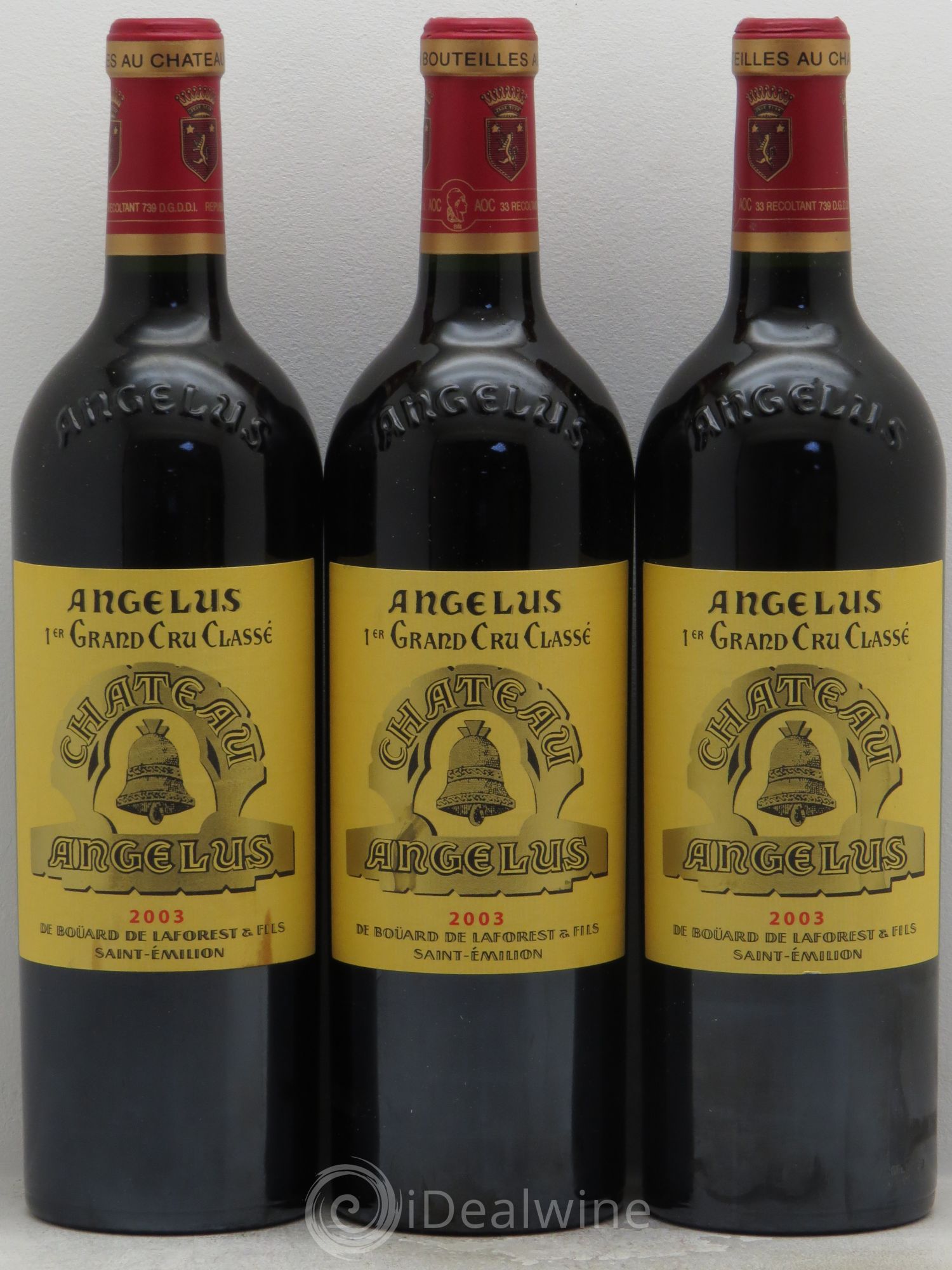 Château Angélus 1er Grand Cru Classé A 2003 - Lot de 3 bouteilles - 0