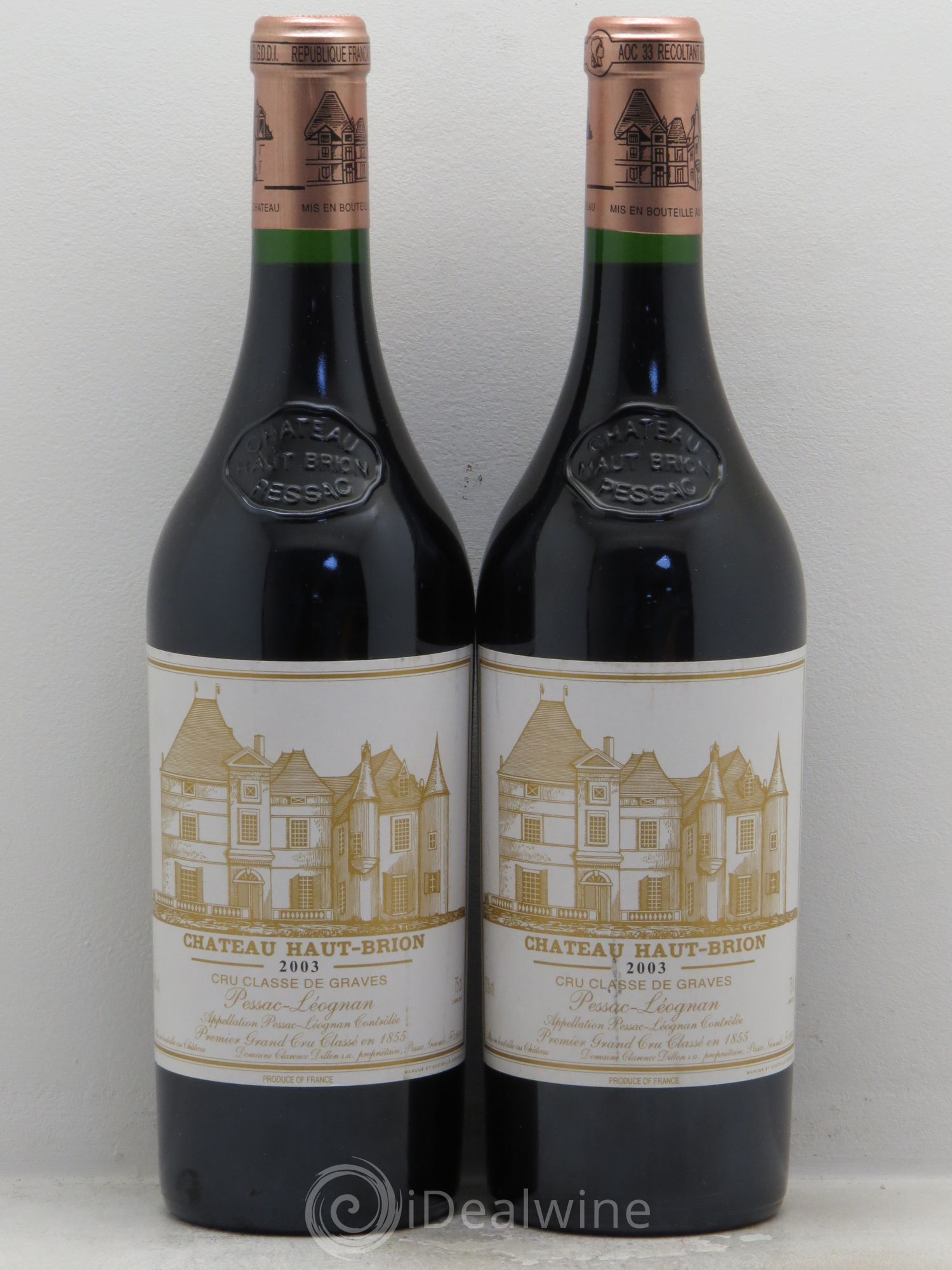 Château Haut Brion 1er Grand Cru Classé 2003 - Lot de 2 bouteilles - 0