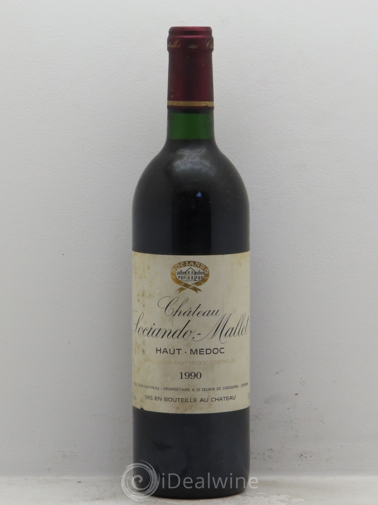 Château Sociando Mallet 1990 - Lot de 1 bouteille - 0