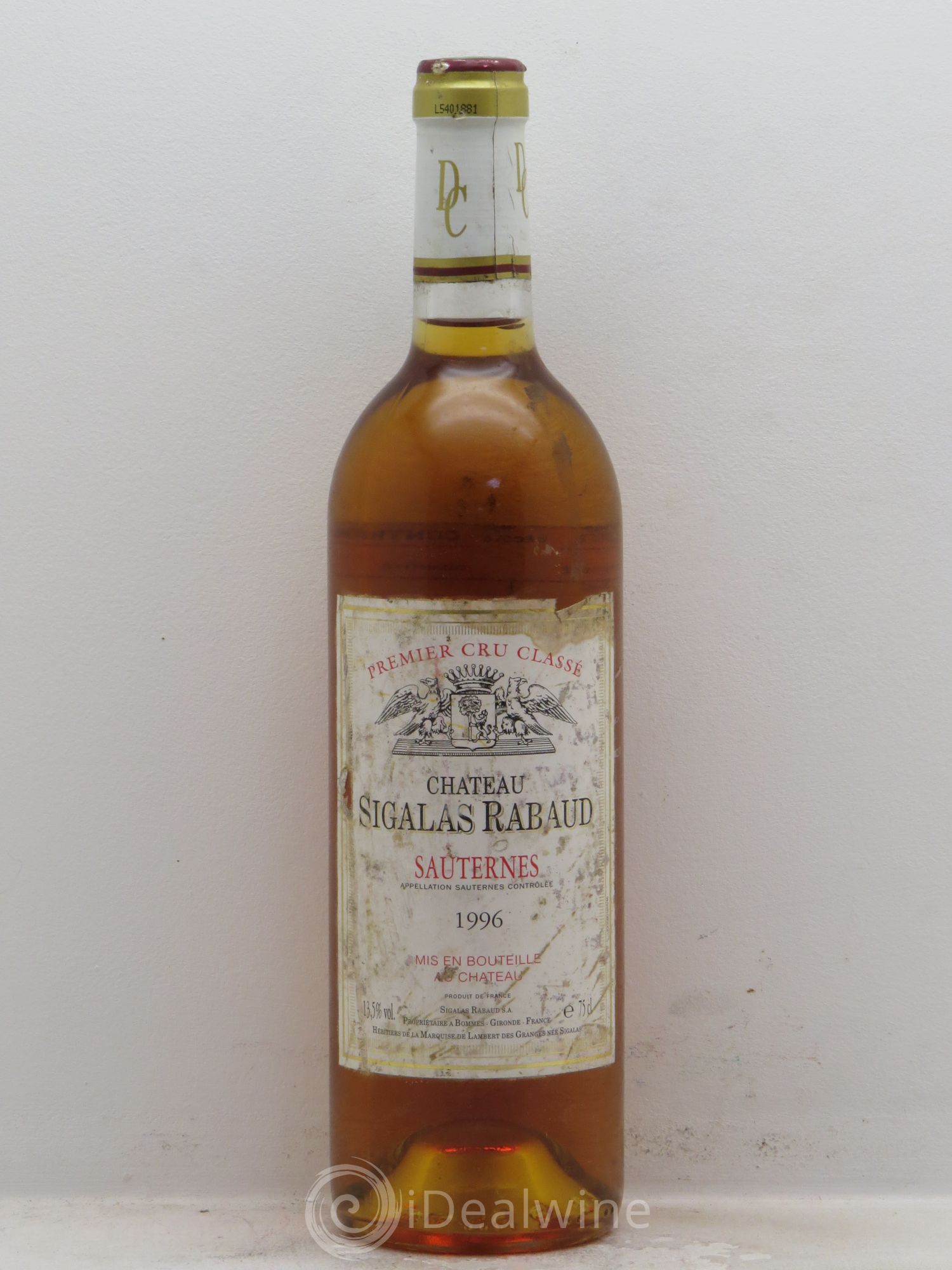 Château Sigalas Rabaud 1er Grand Cru Classé 1996 - Posten von 1 Flasche - 0