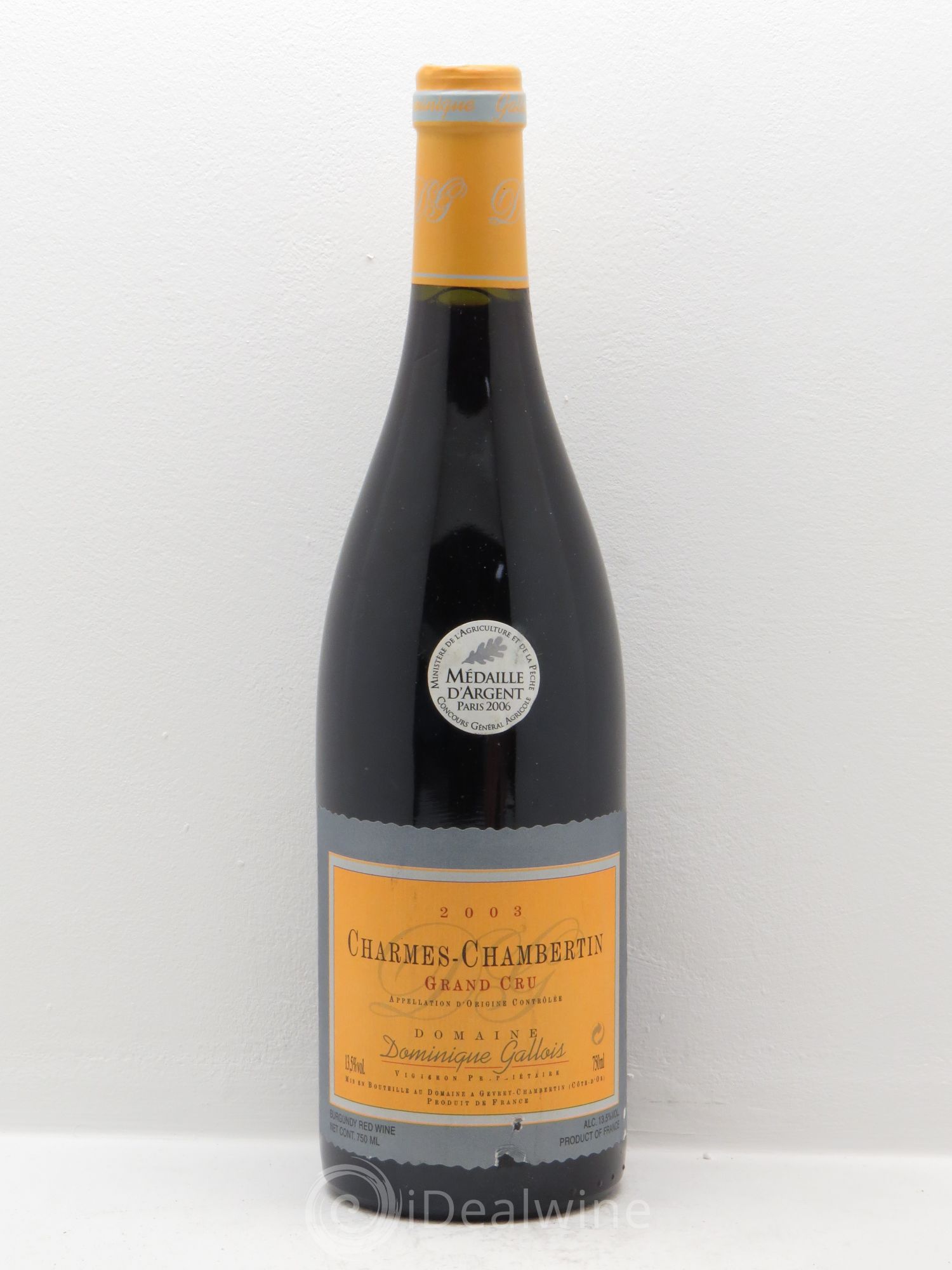 Gevrey-Chambertin D.Gallois 2003 - Lot de 1 bouteille - 0
