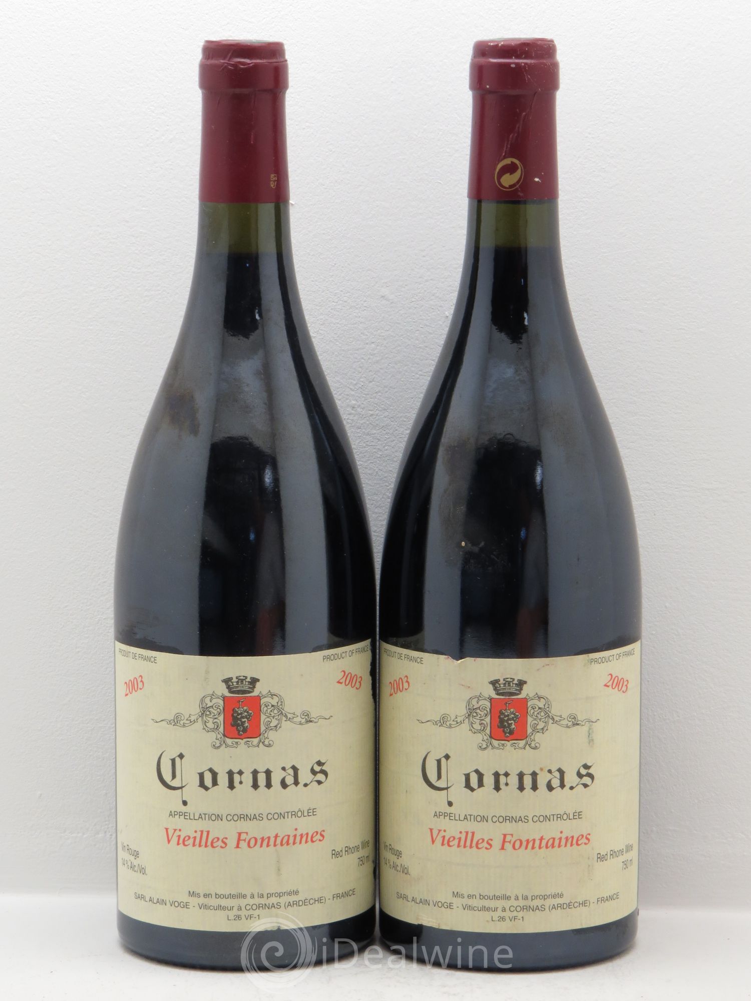 Cornas Les Vieilles Fontaines Alain Voge (Domaine) 2003 - Lot de 2 bouteilles - 0