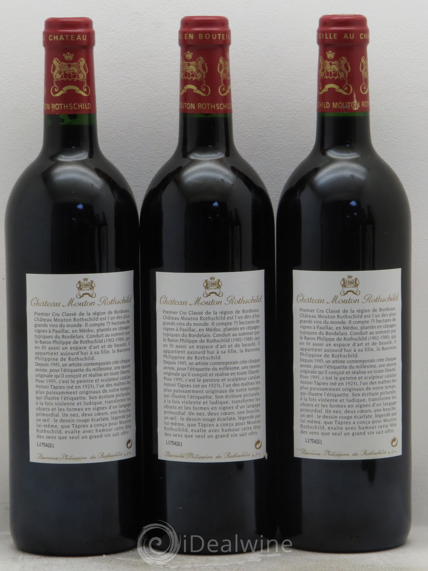 Château Mouton Rothschild 1er Grand Cru Classé 1995 - Lot de 6 bouteilles - 2