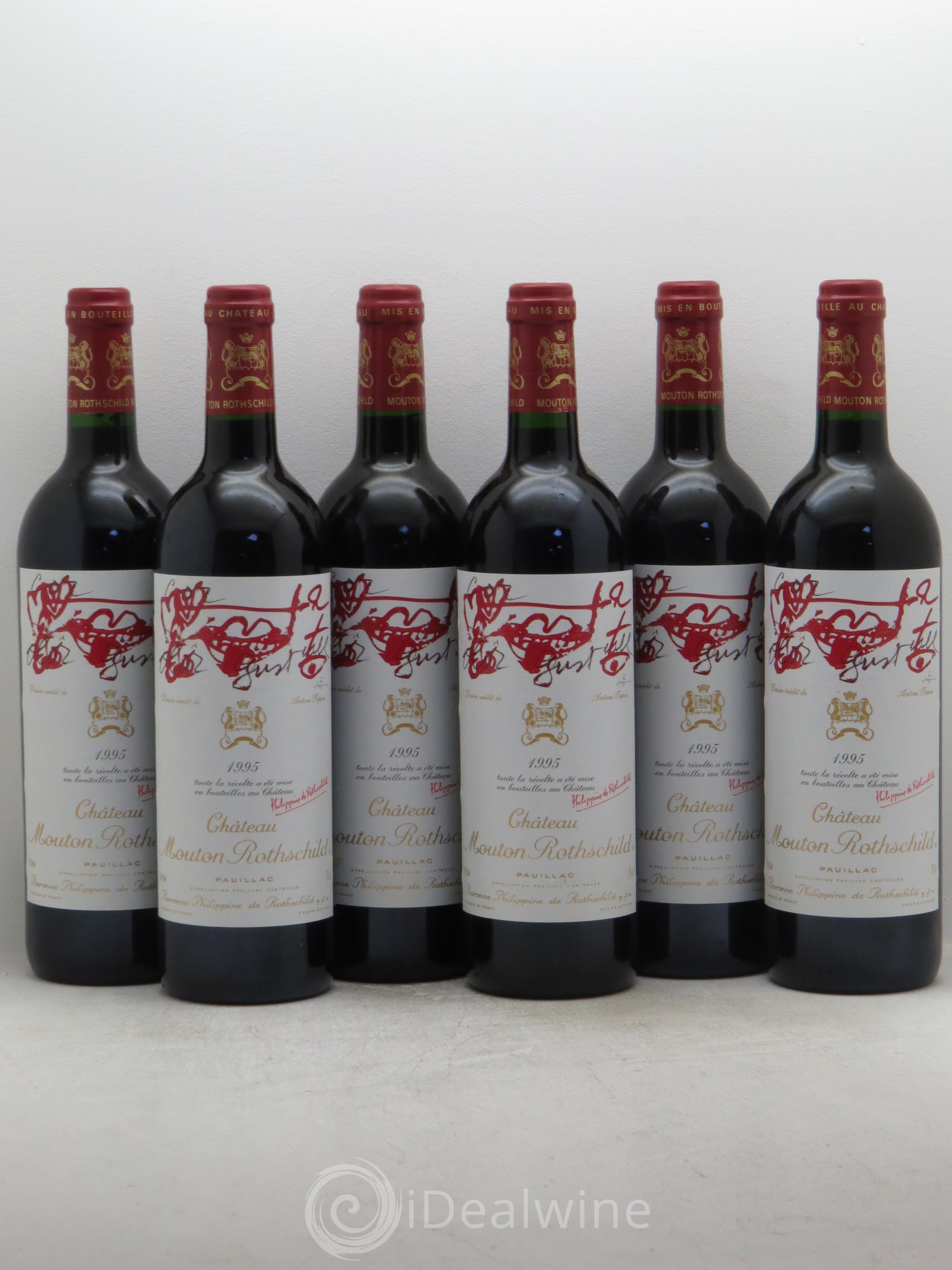 Château Mouton Rothschild 1er Grand Cru Classé 1995 - Lot de 6 bouteilles - 0