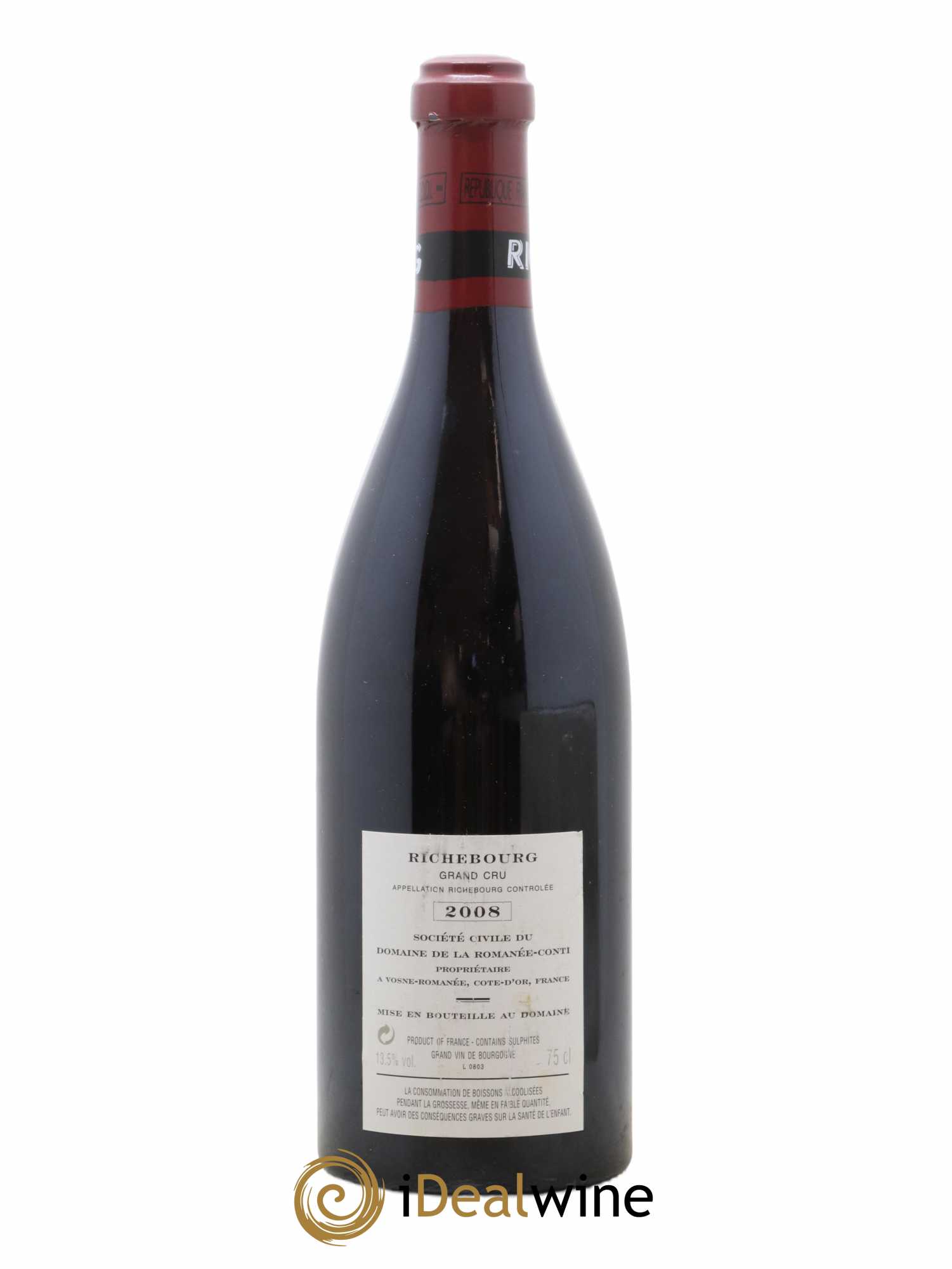 Richebourg Grand Cru Domaine de la Romanée-Conti 2008 - Lot de 1 bouteille - 1