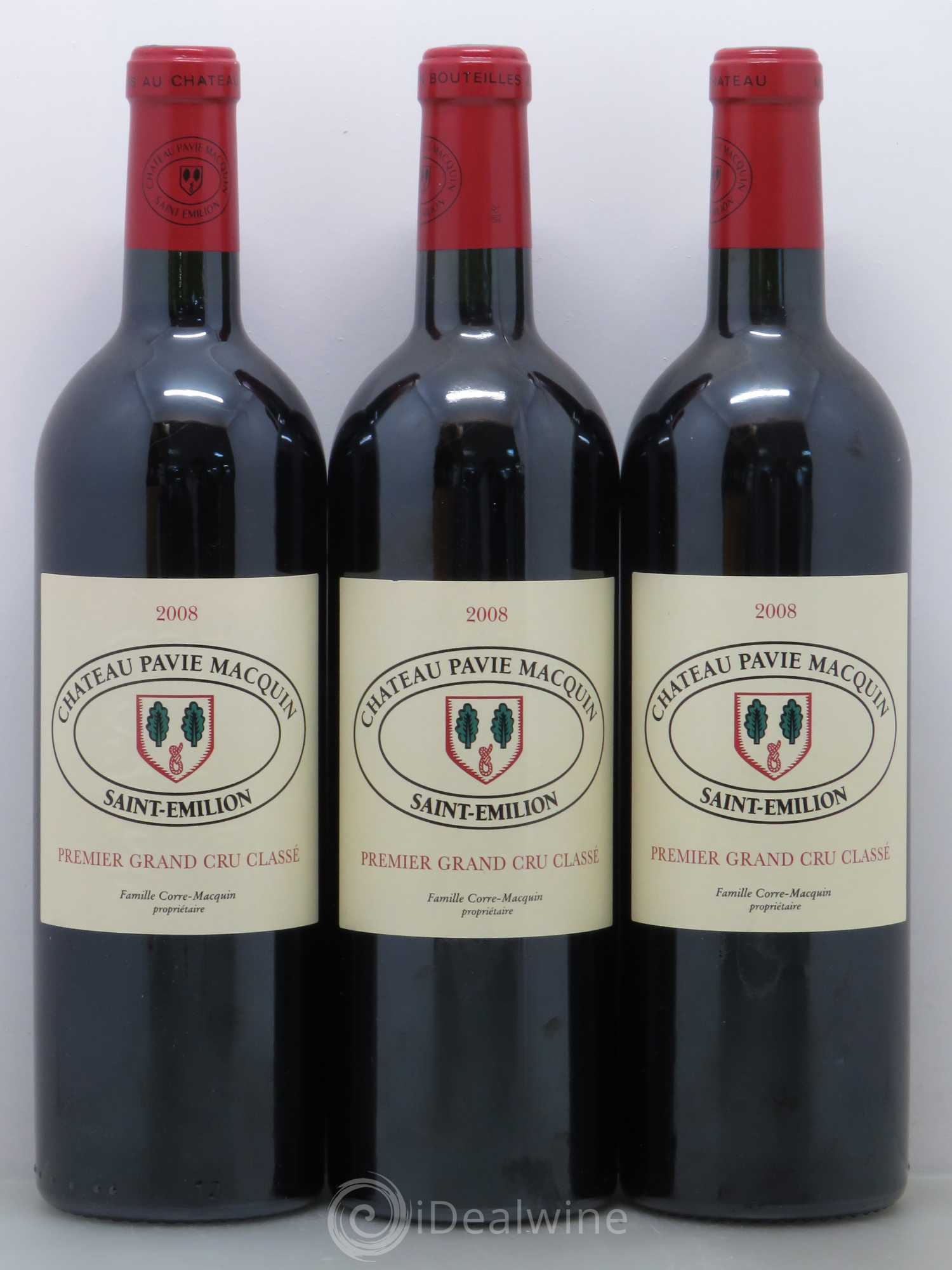 Château Pavie Macquin 1er Grand Cru Classé B 2008 - Lot de 3 bouteilles - 0