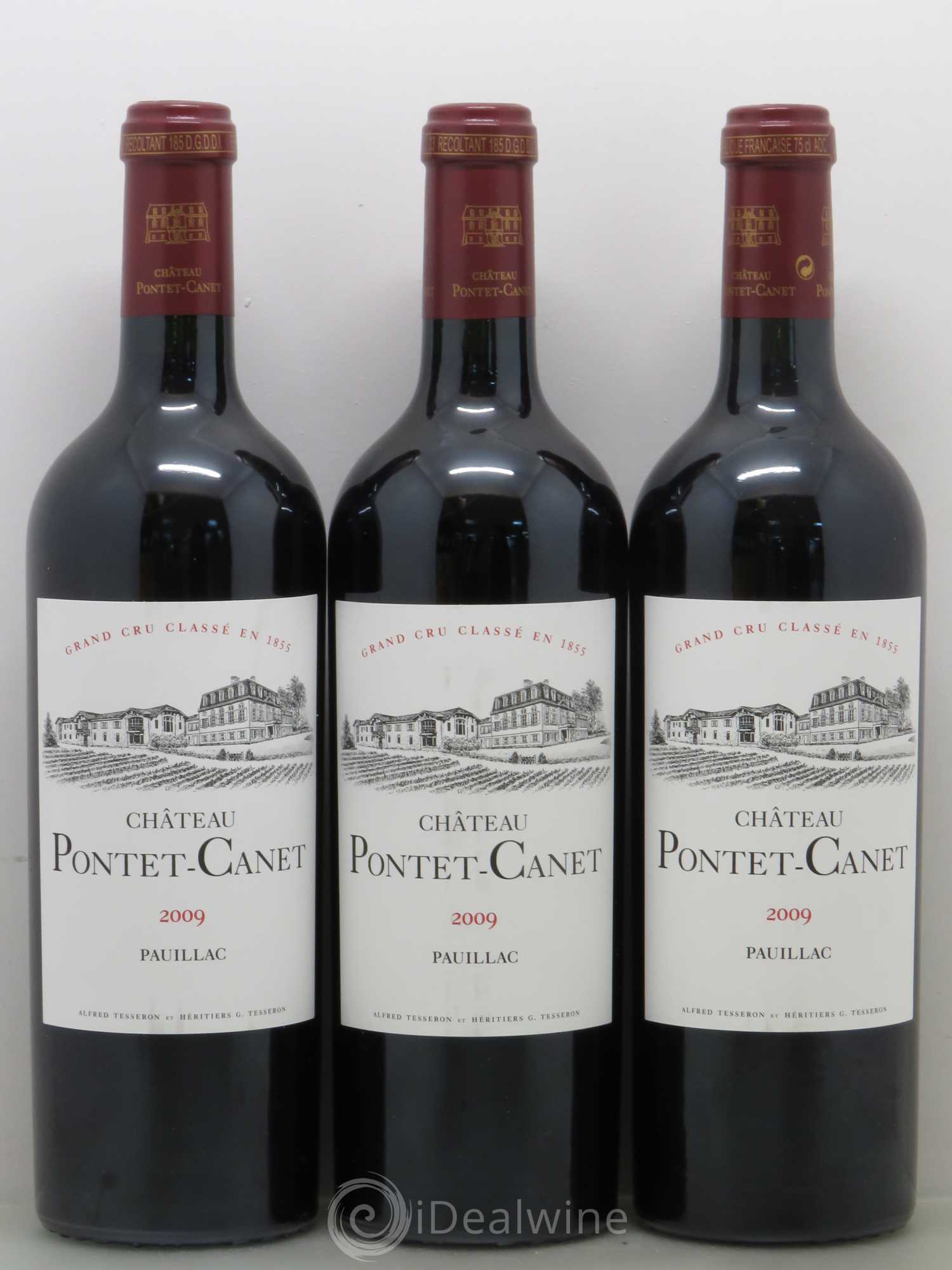 Château Pontet Canet 5ème Grand Cru Classé 2009 - Lot de 3 bouteilles - 0