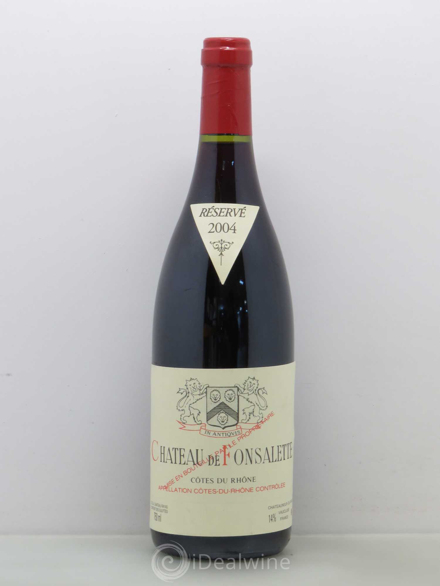 Côtes-du-Rhône Château de Fonsalette Emmanuel Reynaud 2004 - Lot de 1 bouteille - 0