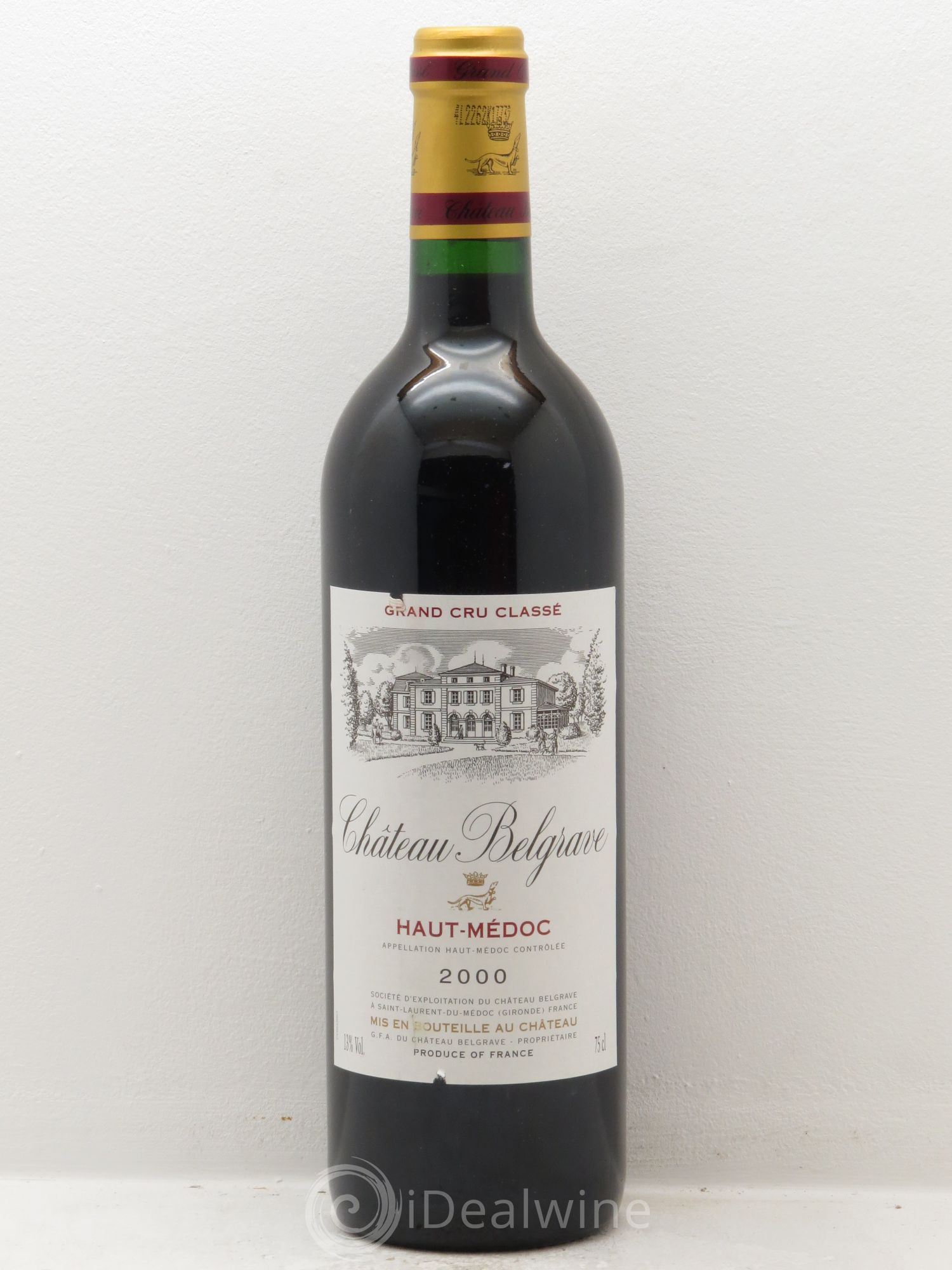 Château Belgrave 5ème Grand Cru Classé 2000 - Lot de 1 bouteille - 0