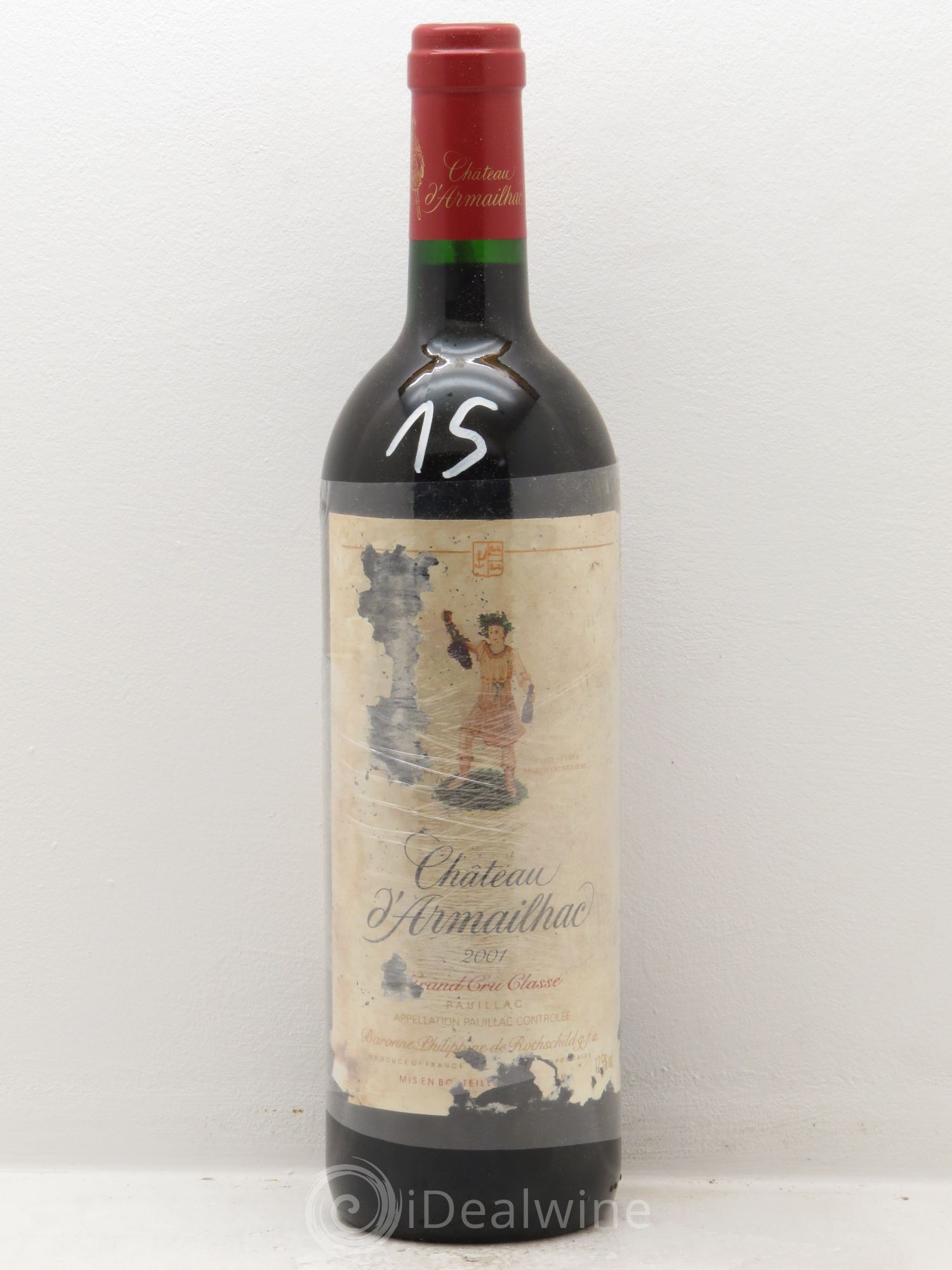 Château d' Armailhac - Mouton Baron(ne) Philippe 5ème Grand Cru Classé 2001 - Lot de 1 bouteille - 0