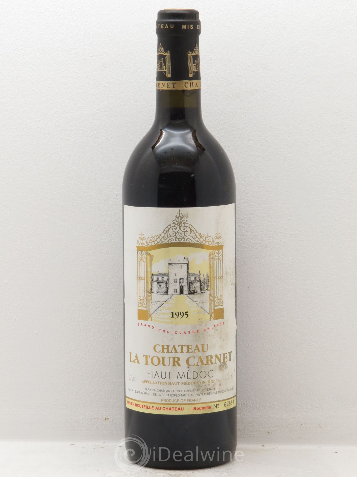Château la Tour Carnet 4ème Grand Cru Classé 1995 - Lot de 1 bouteille - 0