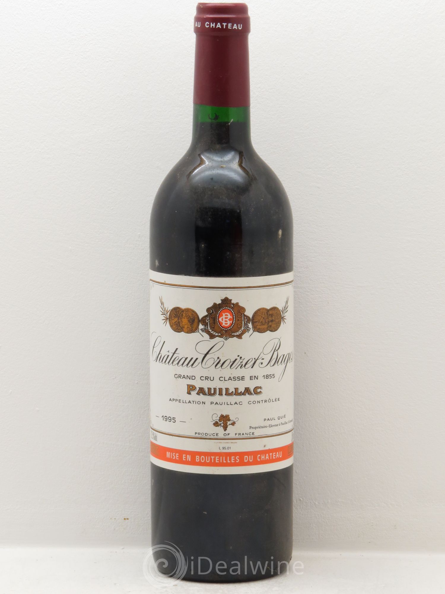 Château Croizet Bages 5ème Grand Cru Classé 1995 - Lot de 1 bouteille - 0