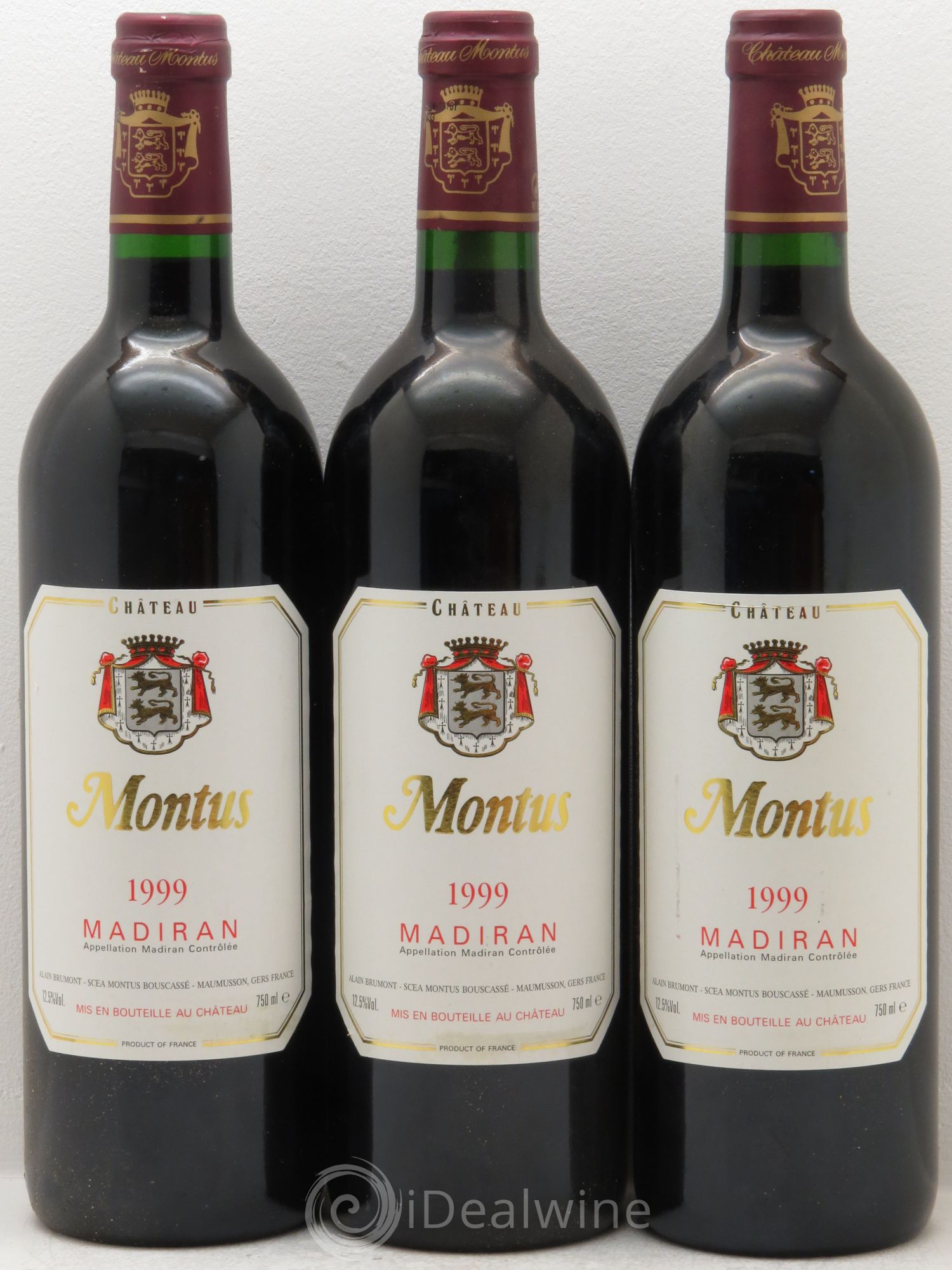 Madiran Château Montus Alain Brumont 1999 - Lot de 3 bouteilles - 0