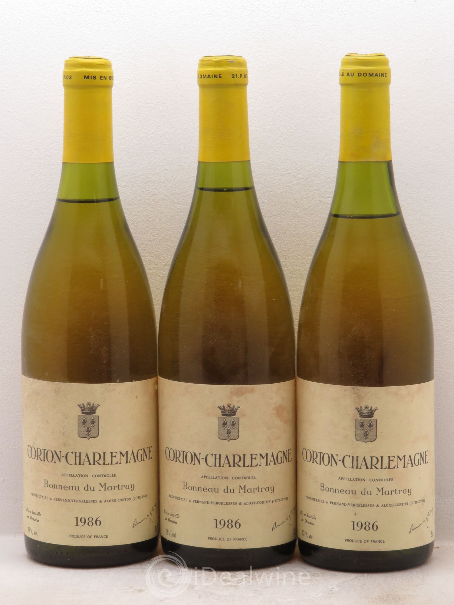 Corton-Charlemagne Grand Cru Bonneau du Martray (Domaine) 1986 - Lot de 3 bouteilles - 0
