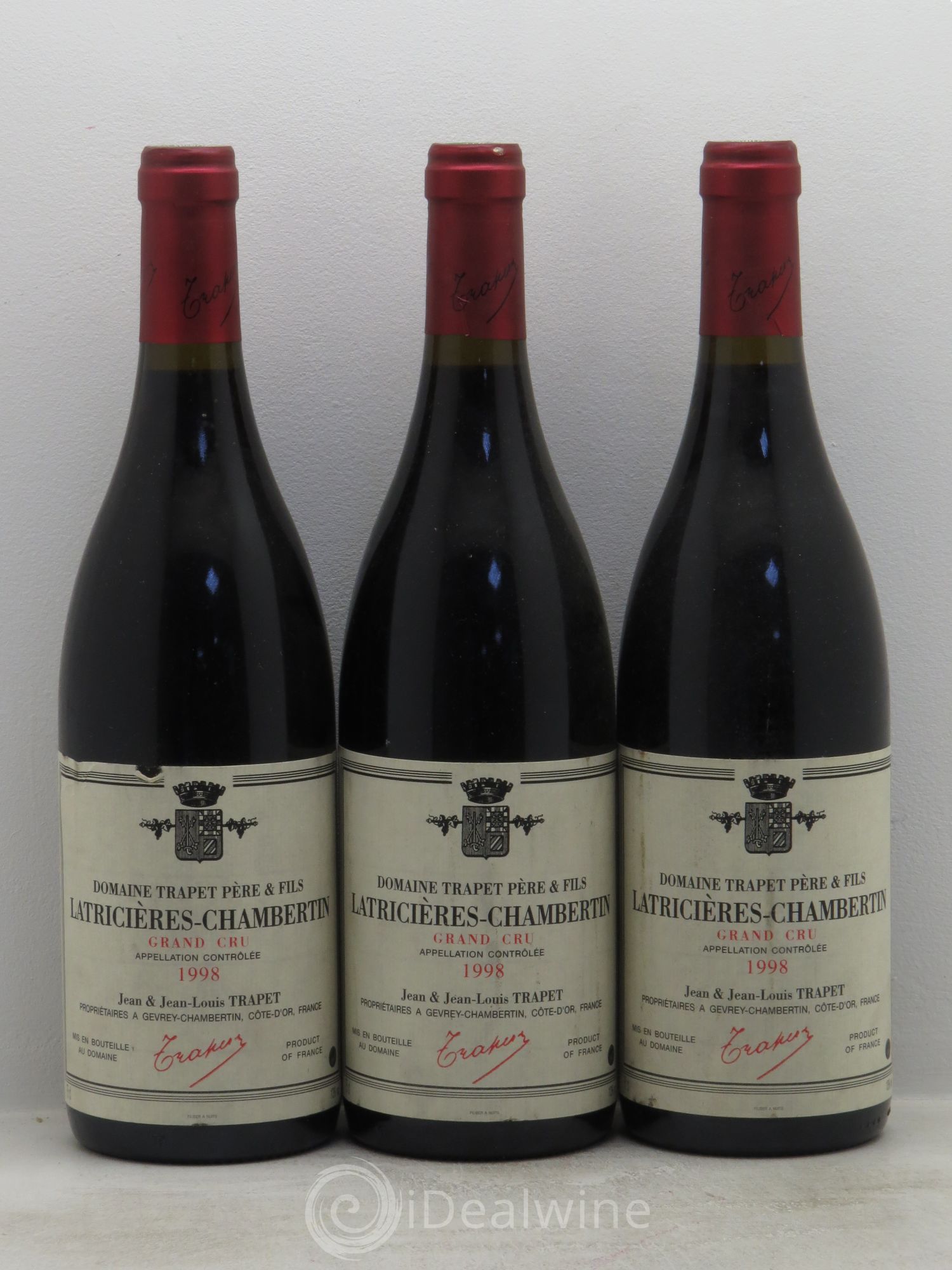 Latricières-Chambertin Grand Cru Domaine Trapet 1998 - Lot de 3 bouteilles - 0