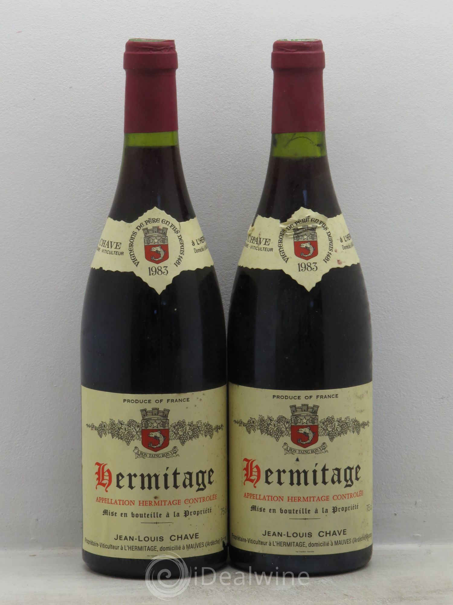 Hermitage Jean-Louis Chave 1983 - Lot de 2 bouteilles - 0