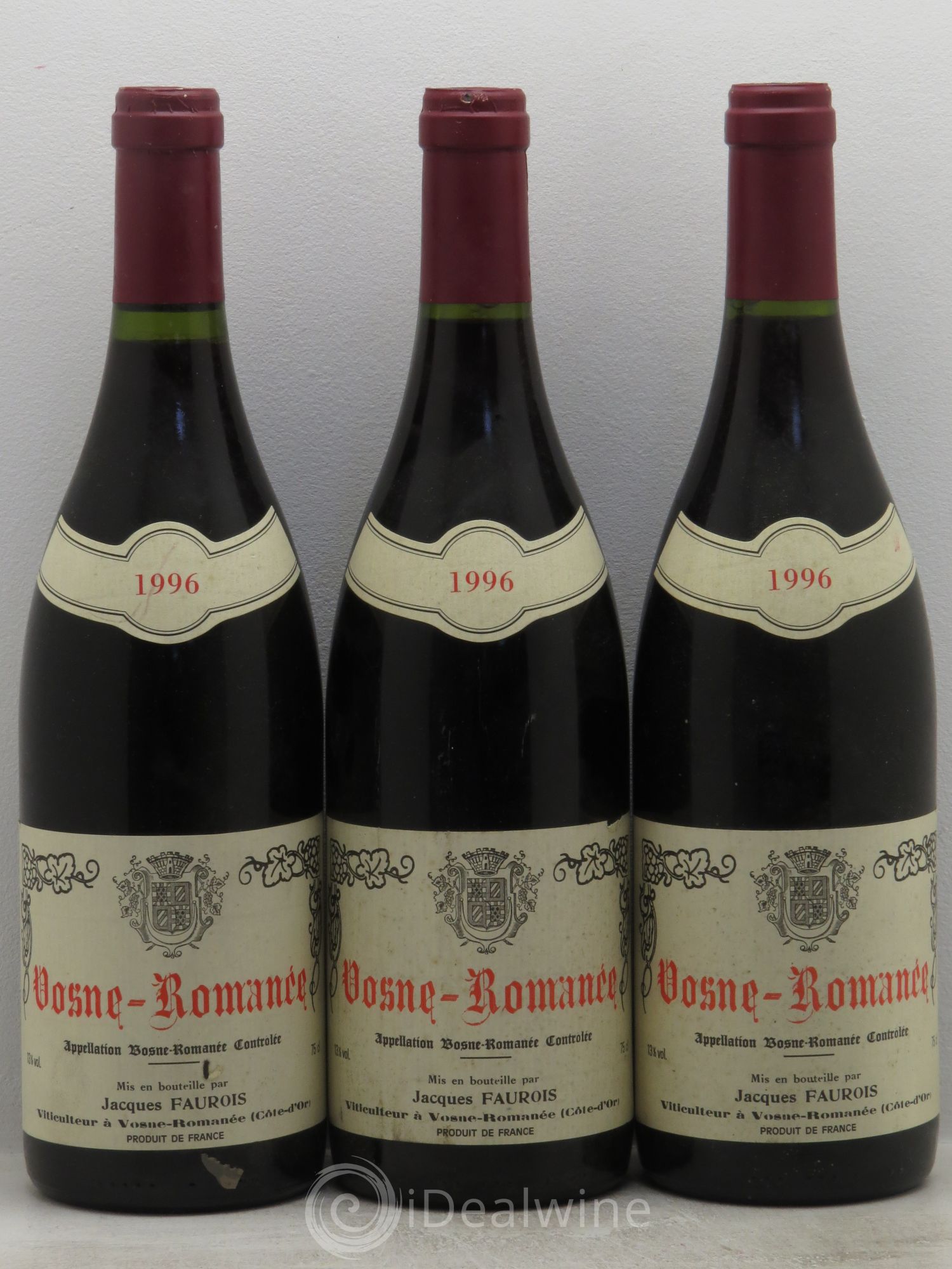 Vosne-Romanée Jacques Faurois 1996 - Lot de 3 bouteilles - 0
