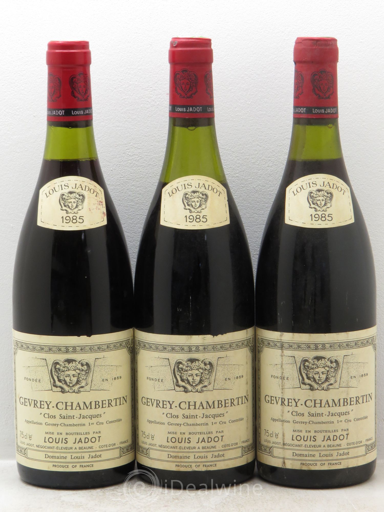 Gevrey-Chambertin 1er Cru Clos Saint Jacques Domaine Louis Jadot 1985 - Lot de 3 bouteilles - 0