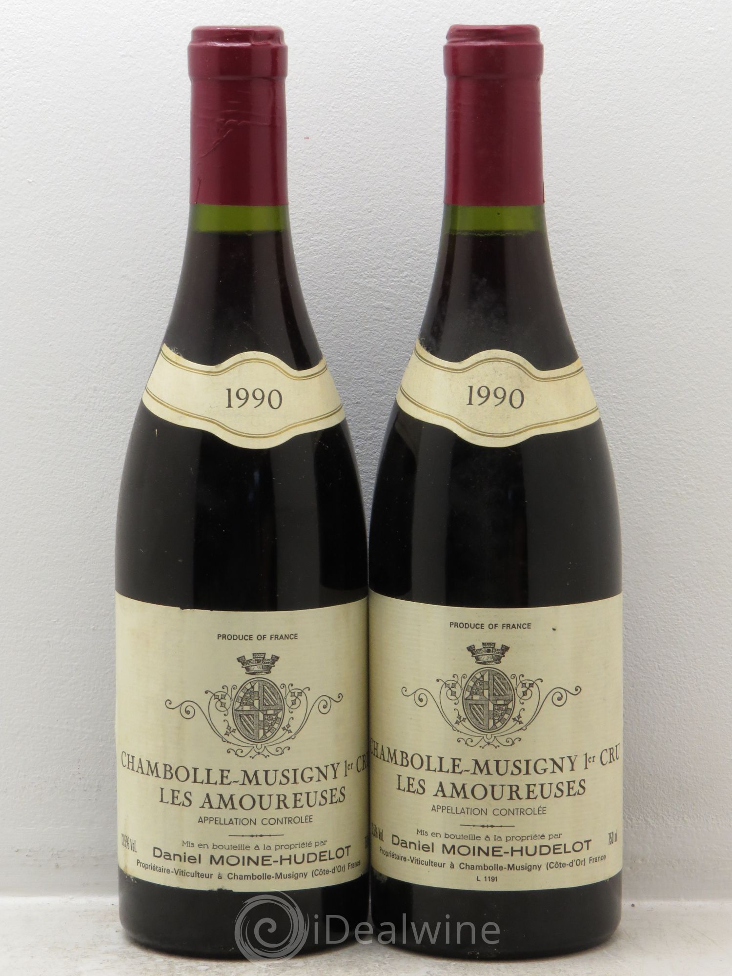 Chambolle-Musigny 1er Cru Les Amoureuses Moine-Hudelot (Domaine) 1990 - Lot de 2 bouteilles - 0