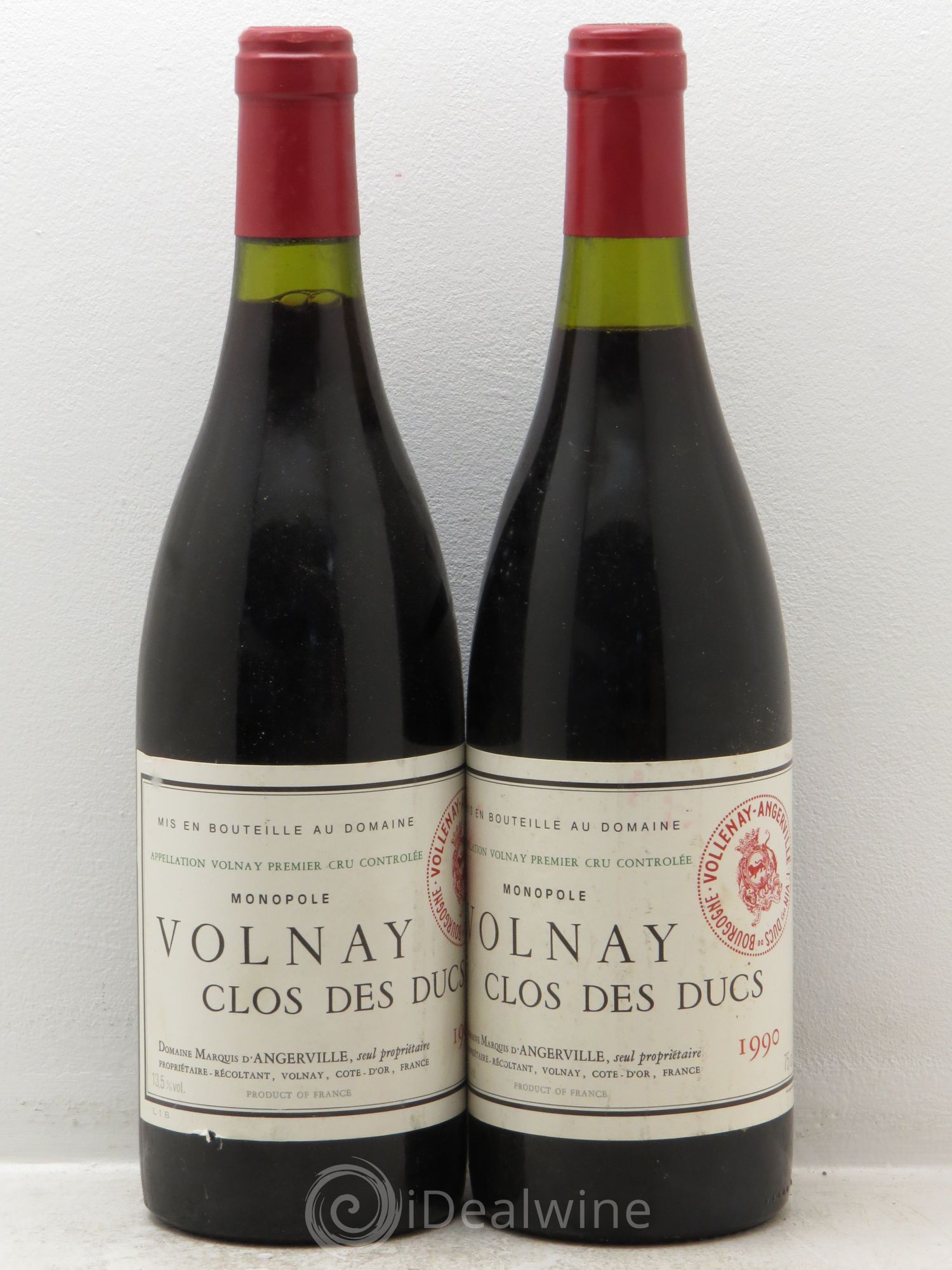 Volnay 1er Cru Clos des Ducs Marquis d'Angerville (Domaine) 1990 - Lot de 2 bouteilles - 0