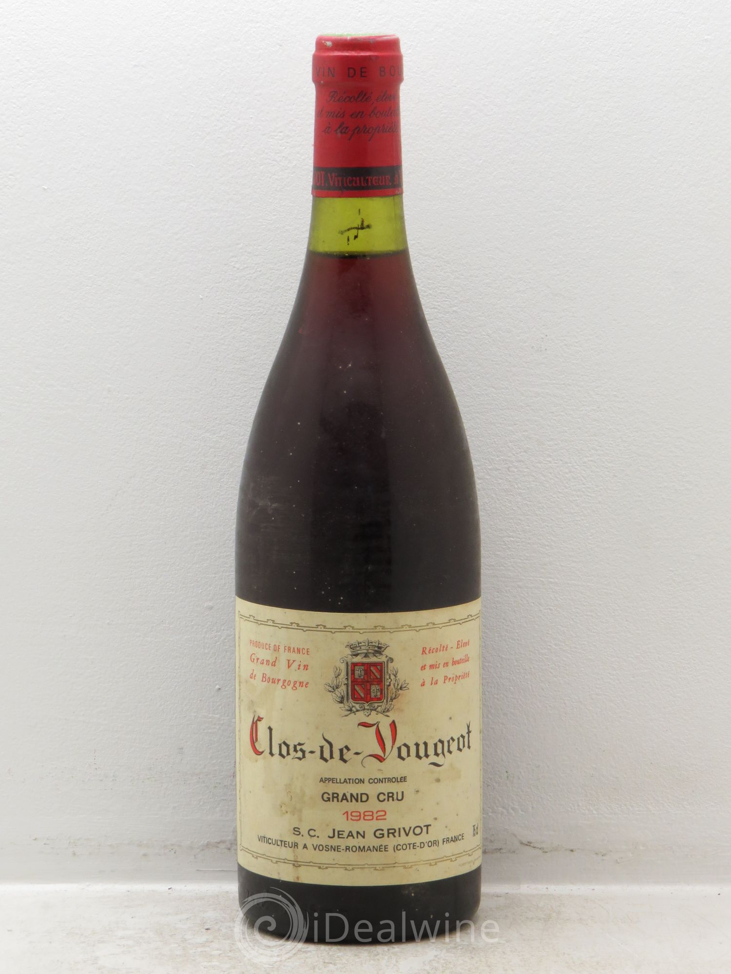 Clos de Vougeot Grand Cru Jean Grivot 1982 - Lot de 1 bouteille - 0