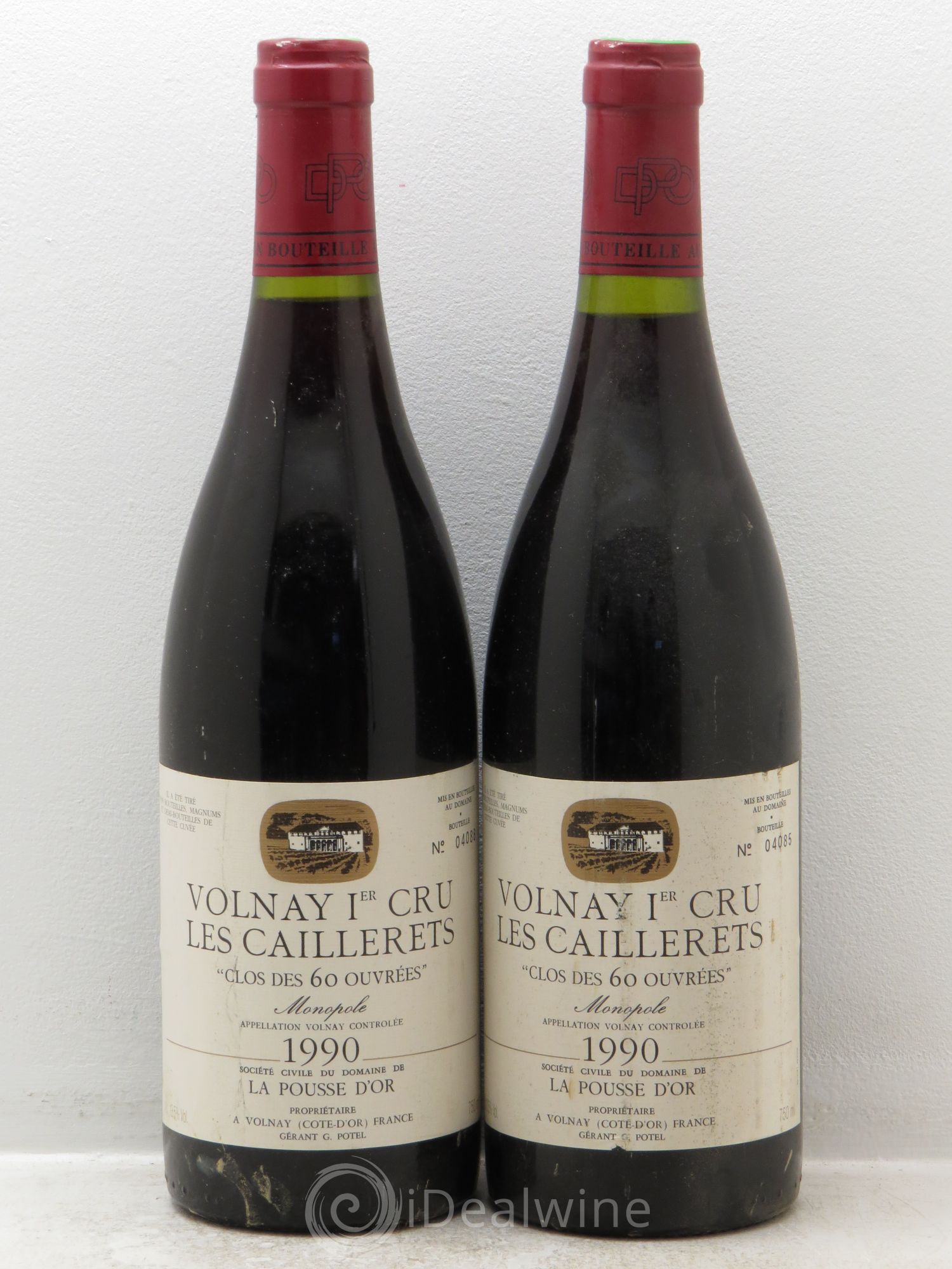 Volnay 1er Cru Clos des 60 ouvrées La Pousse d'Or (Domaine de) 1990 - Lot de 2 bouteilles - 0
