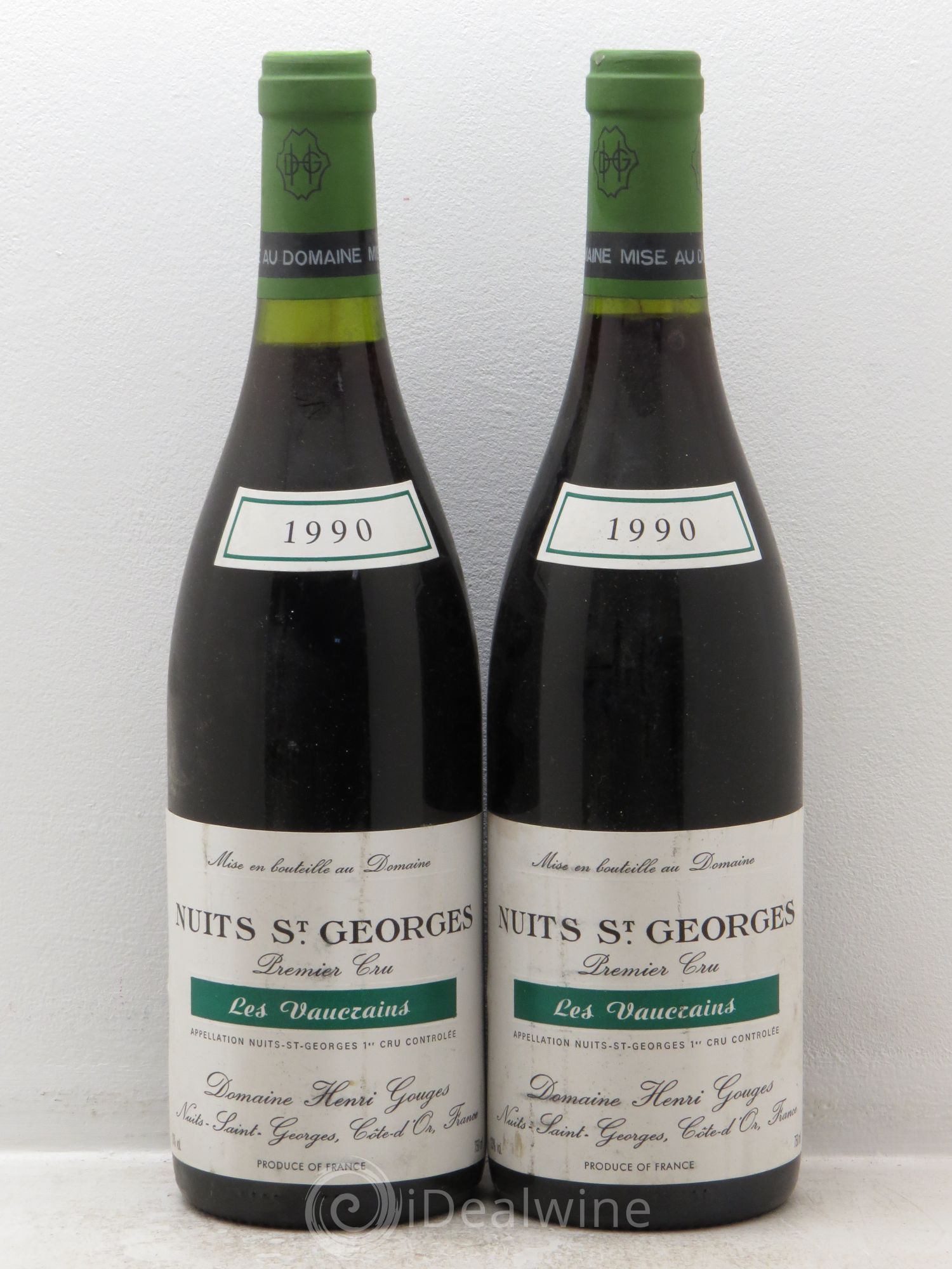 Nuits-Saint-Georges 1er Cru Les Vaucrains Henri Gouges 1990 - Lot de 2 bouteilles - 0