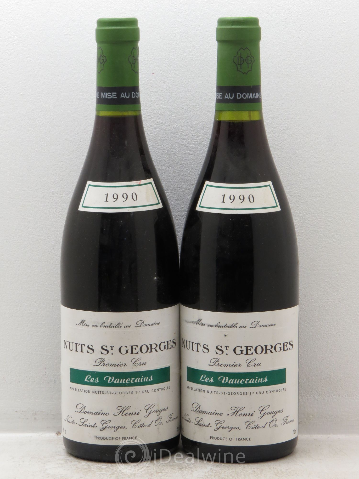 Nuits-Saint-Georges 1er Cru Les Vaucrains Henri Gouges 1990 - Lot de 2 bouteilles - 0