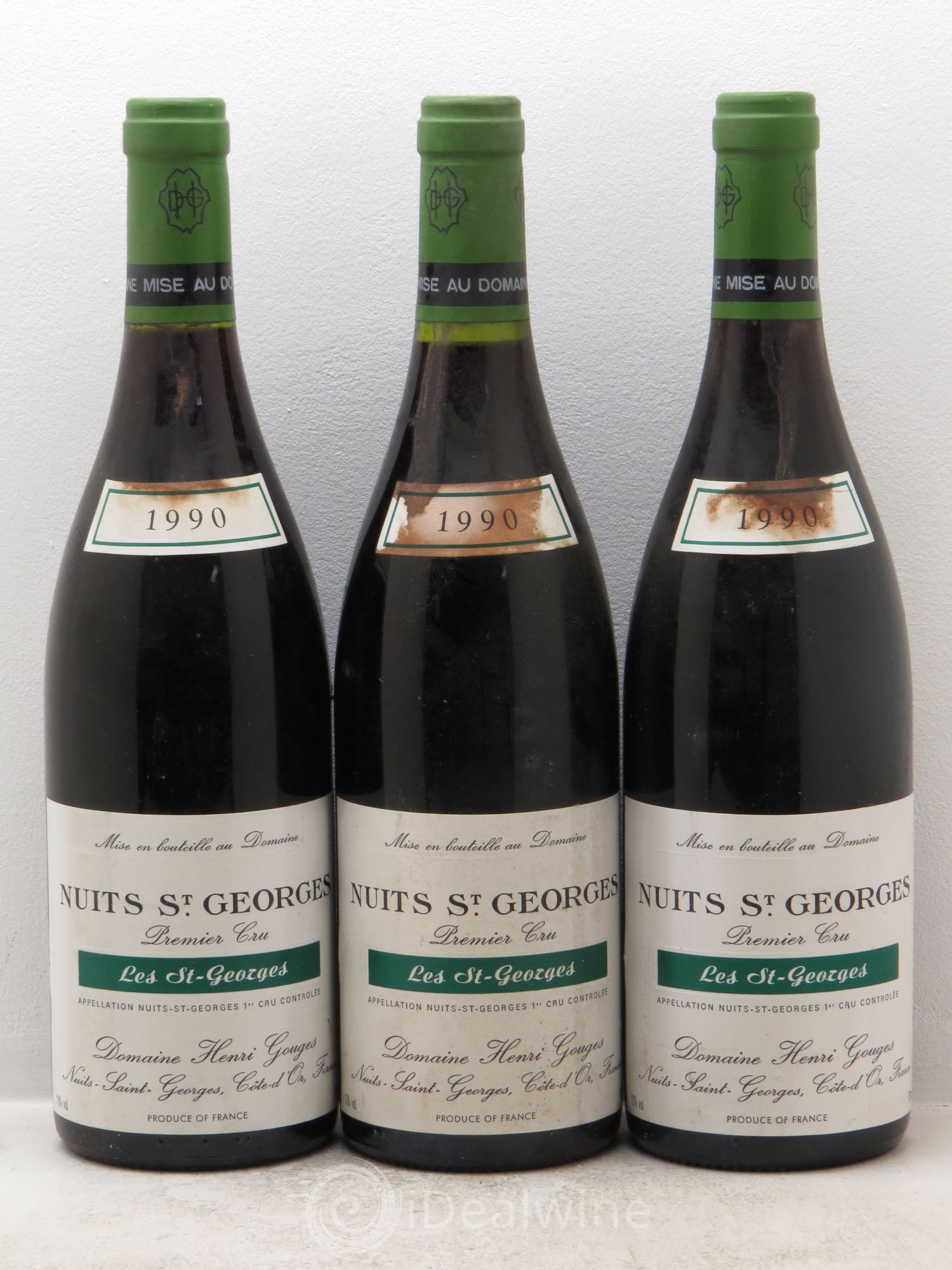 Nuits-Saint-Georges 1er Cru Les Saints Georges Henri Gouges 1990 - Lot de 3 bouteilles - 0
