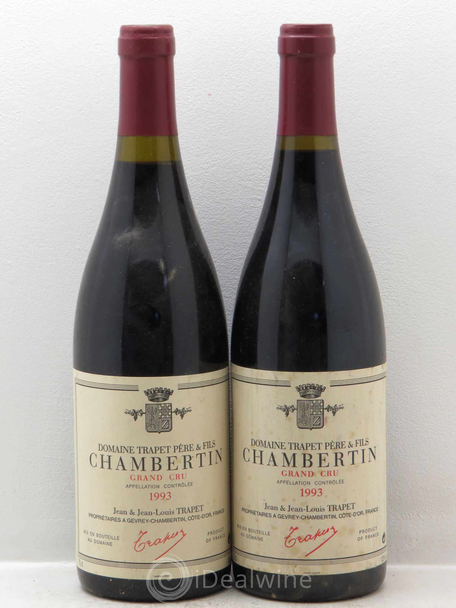Chambertin Grand Cru Domaine Trapet 1993 - Lot de 2 bouteilles - 0