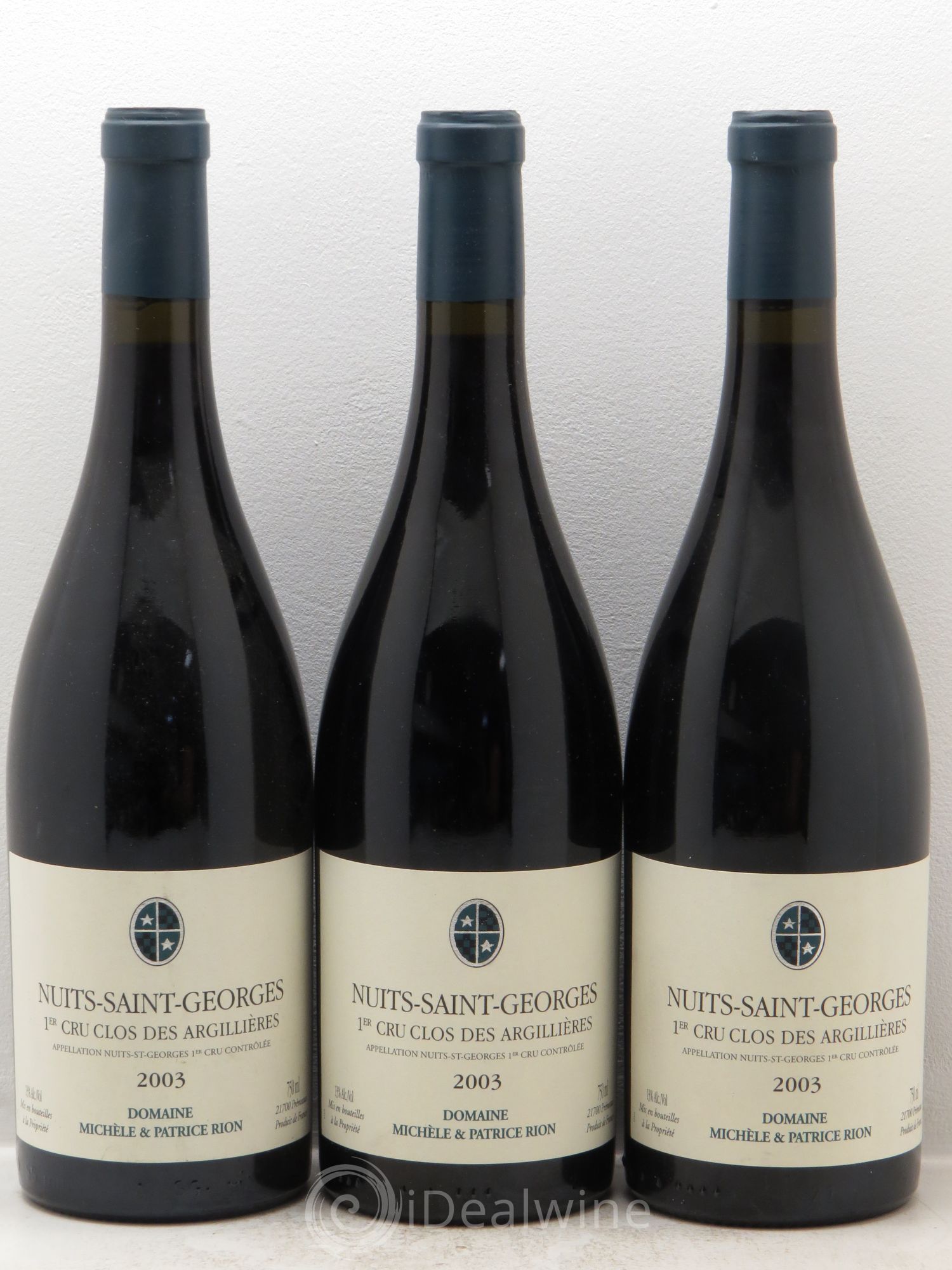 Nuits-Saint-Georges 1er Cru Les Argilières - Patrice Rion 2003 - Lot de 3 bouteilles - 0
